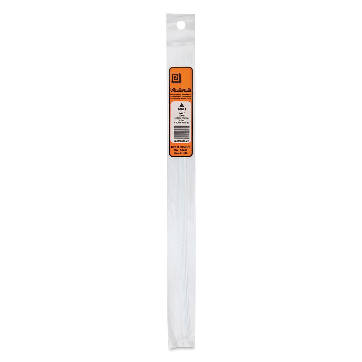 Plastruct Plastic Triangular Rod - Pkg of 10, 0.04" H × 0.04" W × 10" L
