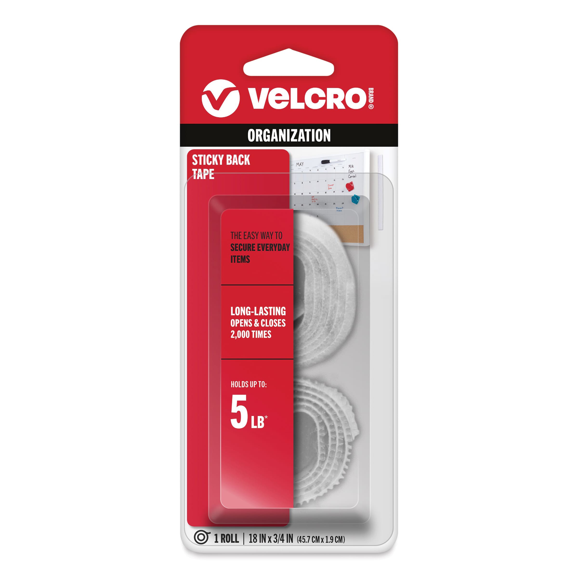 VELCRO® Brand Sticky Back Tape, 18" By Velcro Brand in White | 0.75" x 18"