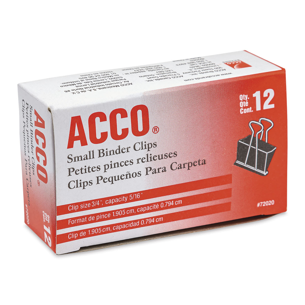 ACCO Small Binder Clips, 0.31" Capacity, Black, 12 Clips/Pack (72020)