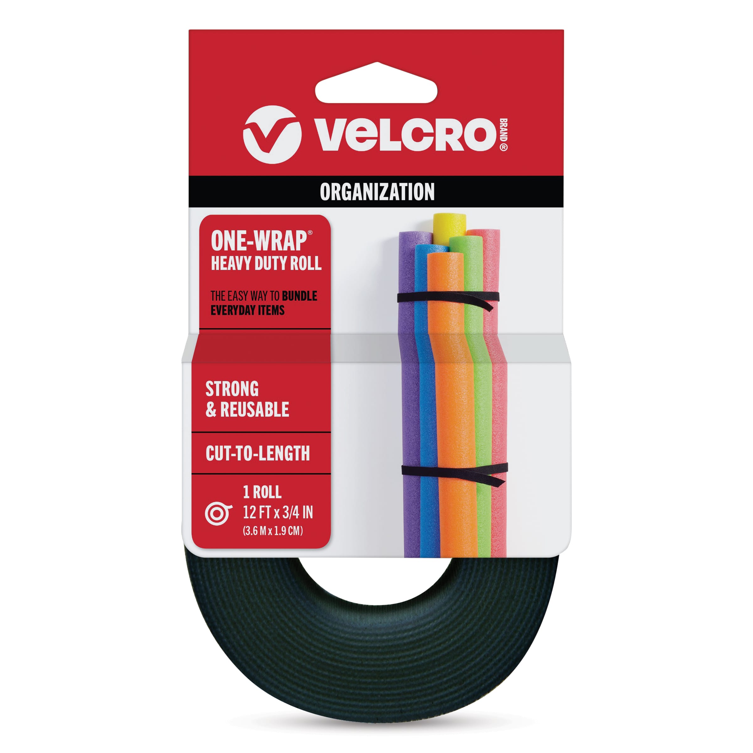 Fabric Hook and Eye USA Inc VEK90340 Get A Grip Fabric Hook and Eye- .75in.x12ft.- Black