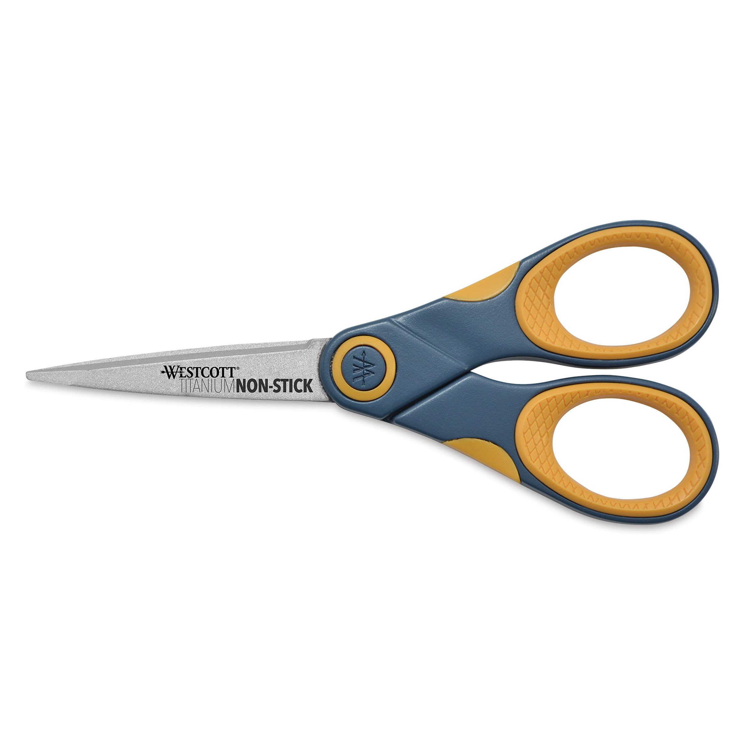 Westcott Titanium Bonded 5" Non-Stick Titanium Multi-Purpose/Heavy Duty Scissor, Pointed Tip, Gray/Yellow (14881)