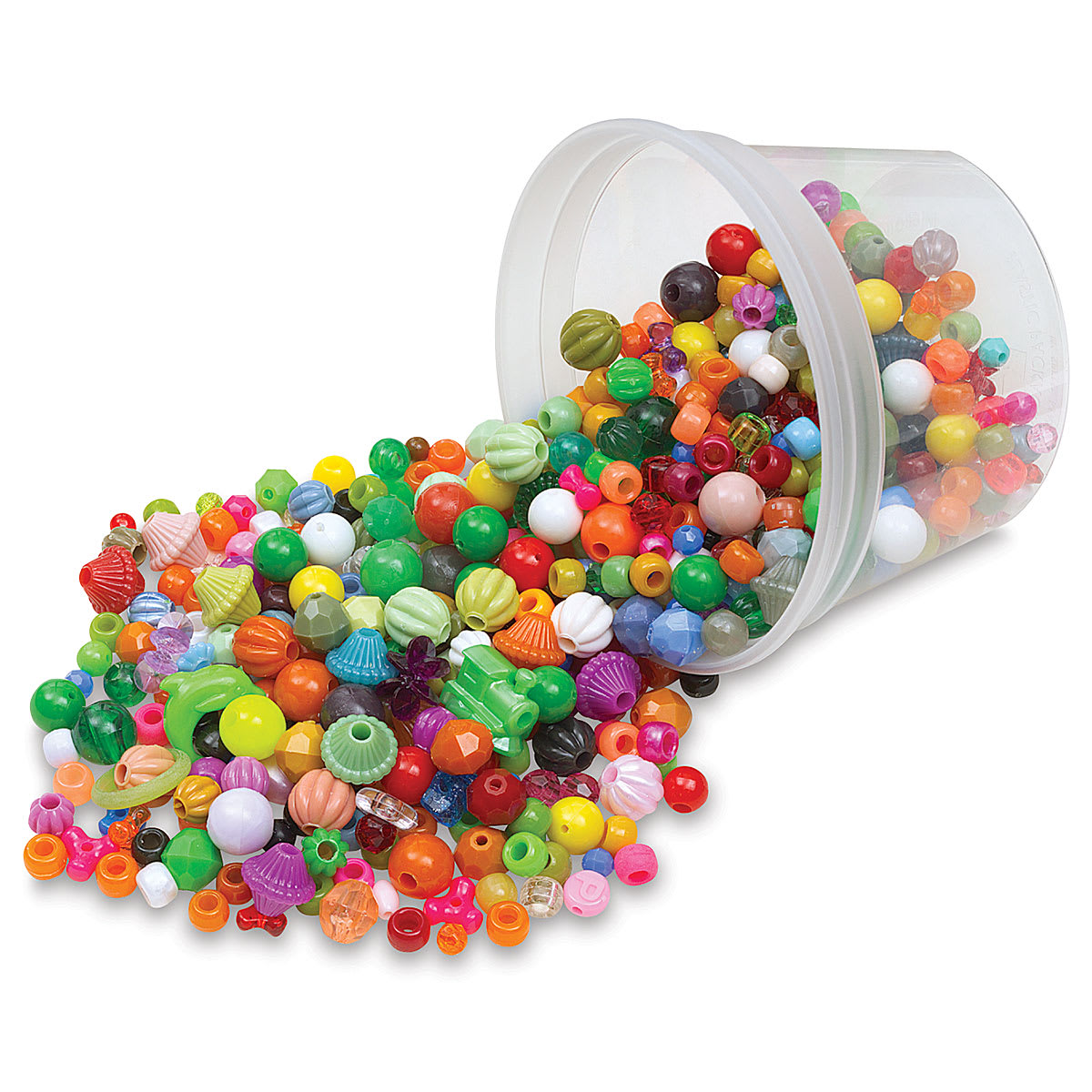 Hygloss Assorted Plastic Beads - Assorted Styles and Colors, 10 oz