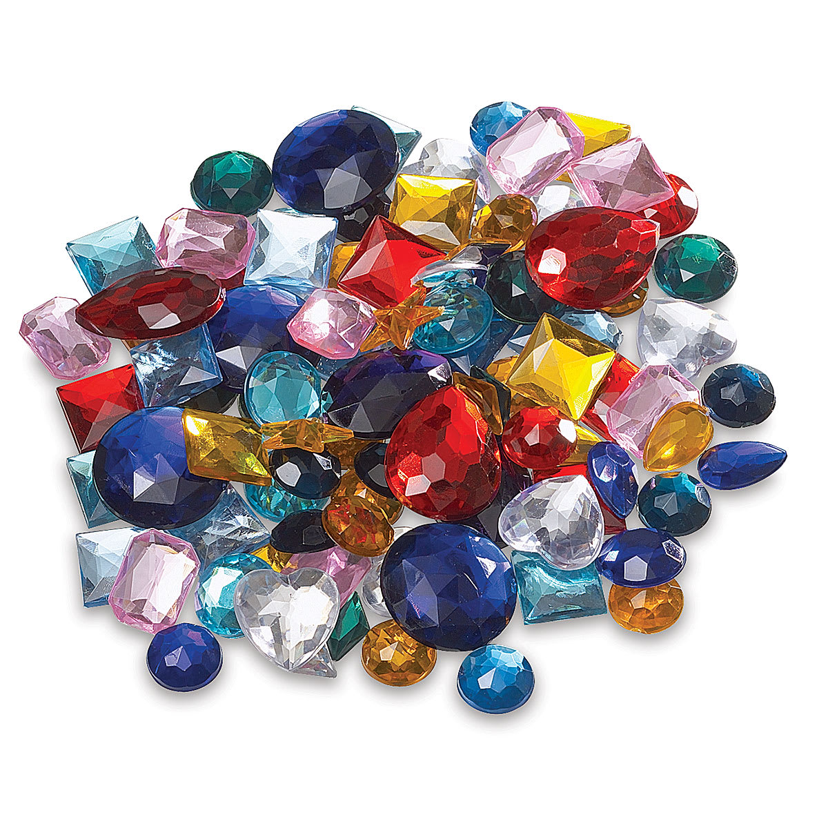 Creativity Street Acrylic Gems - Assorted Colors, Shapes, and Sizes, 1 lb
