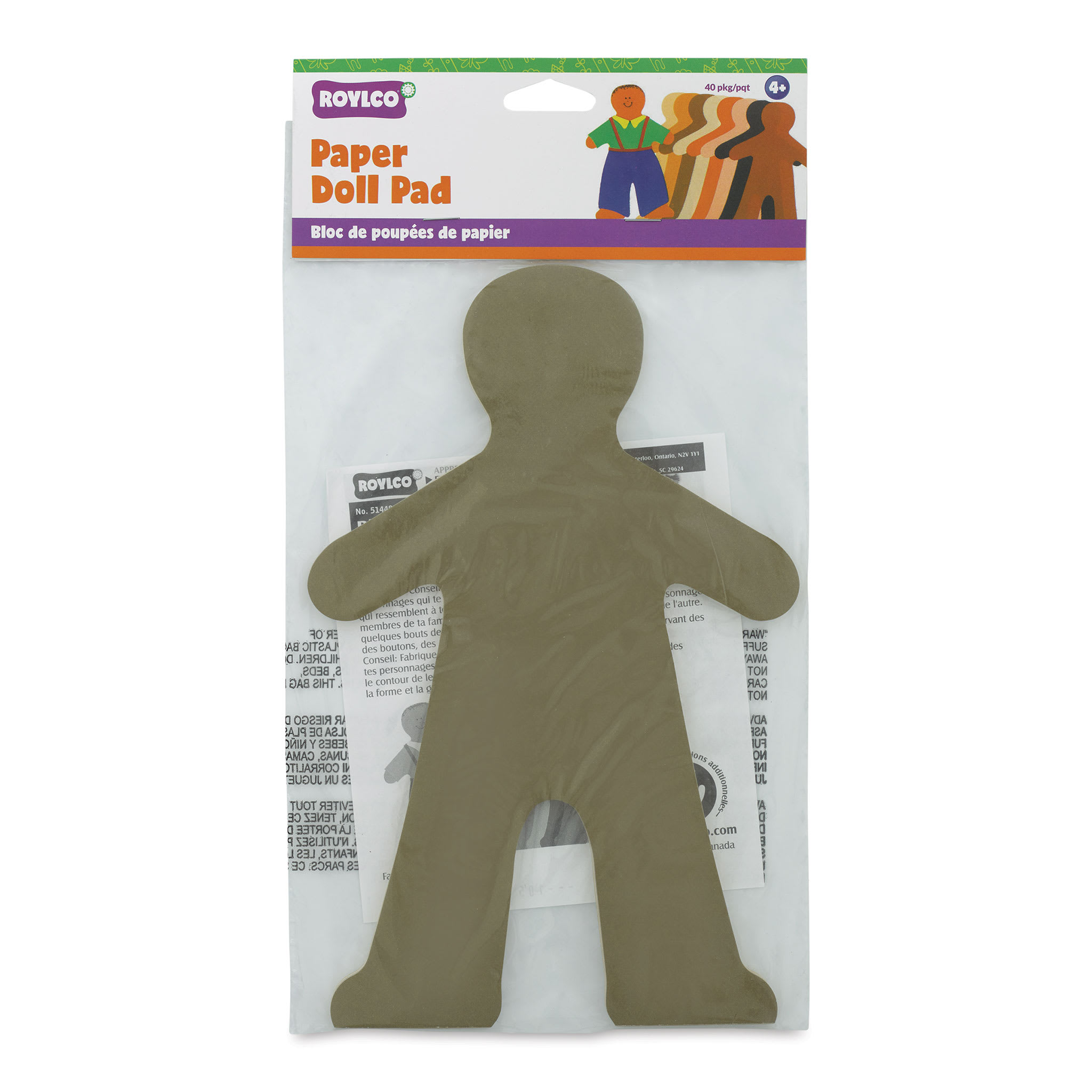 Roylco Paper Doll Pad (8 x 10, 8 skintones) 40 sheets | Quill
