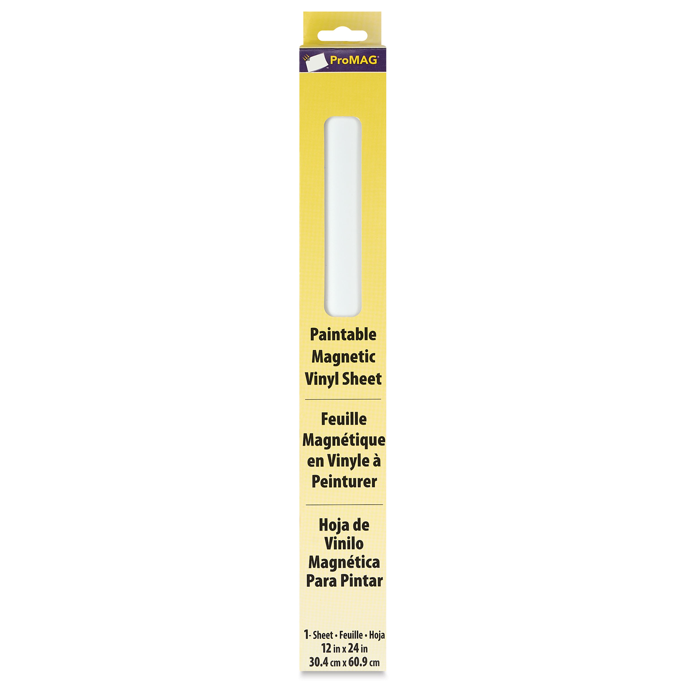 Pro MAG® Paintable Magnetic Vinyl Sheet, 12" x 24" in White