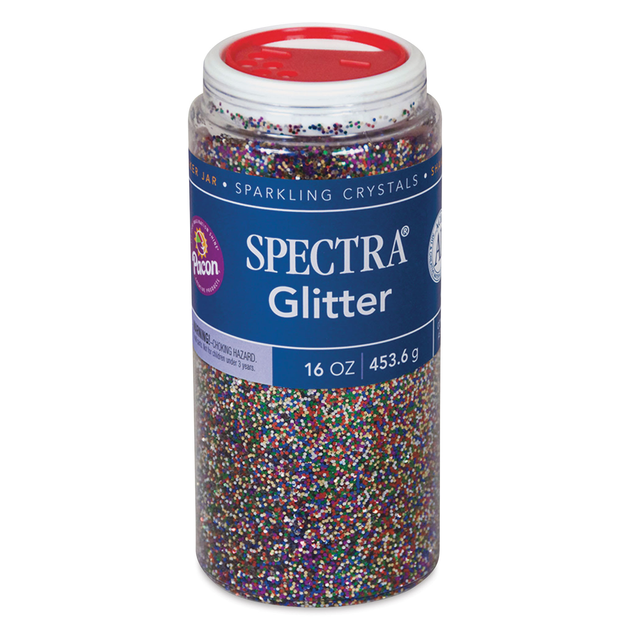 Pacon 91790 Spectra Plastic Glitter Crystals .04 Hexagons 16 oz. Jar Multicolor