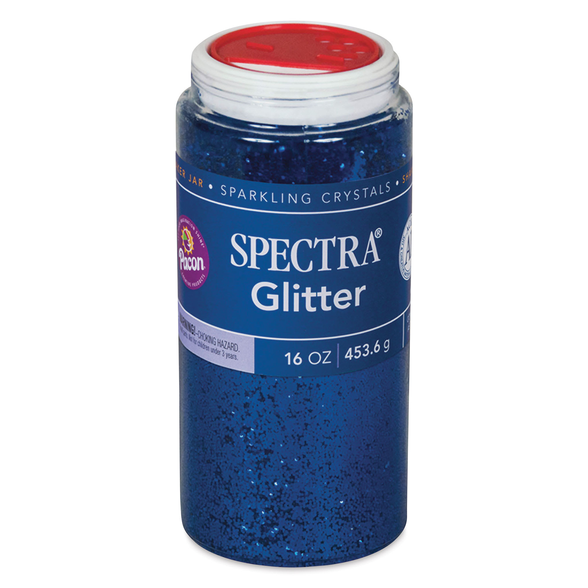 Pacon 91750 Spectra Plastic Glitter Crystals  .04 Hexagons  16 oz. Jar  Blue