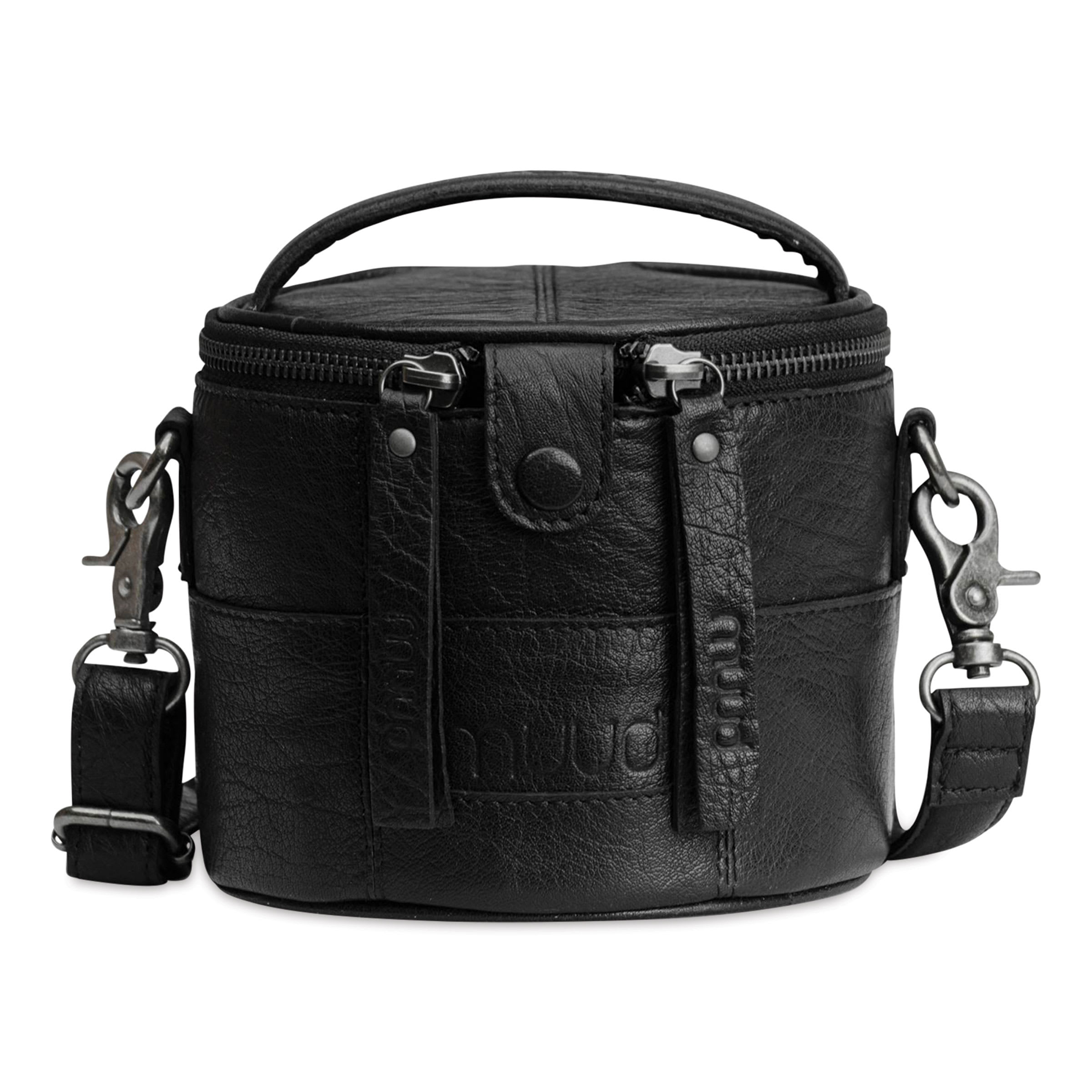 Muud Saturn Mini Leather Needlework Project Bag - Black