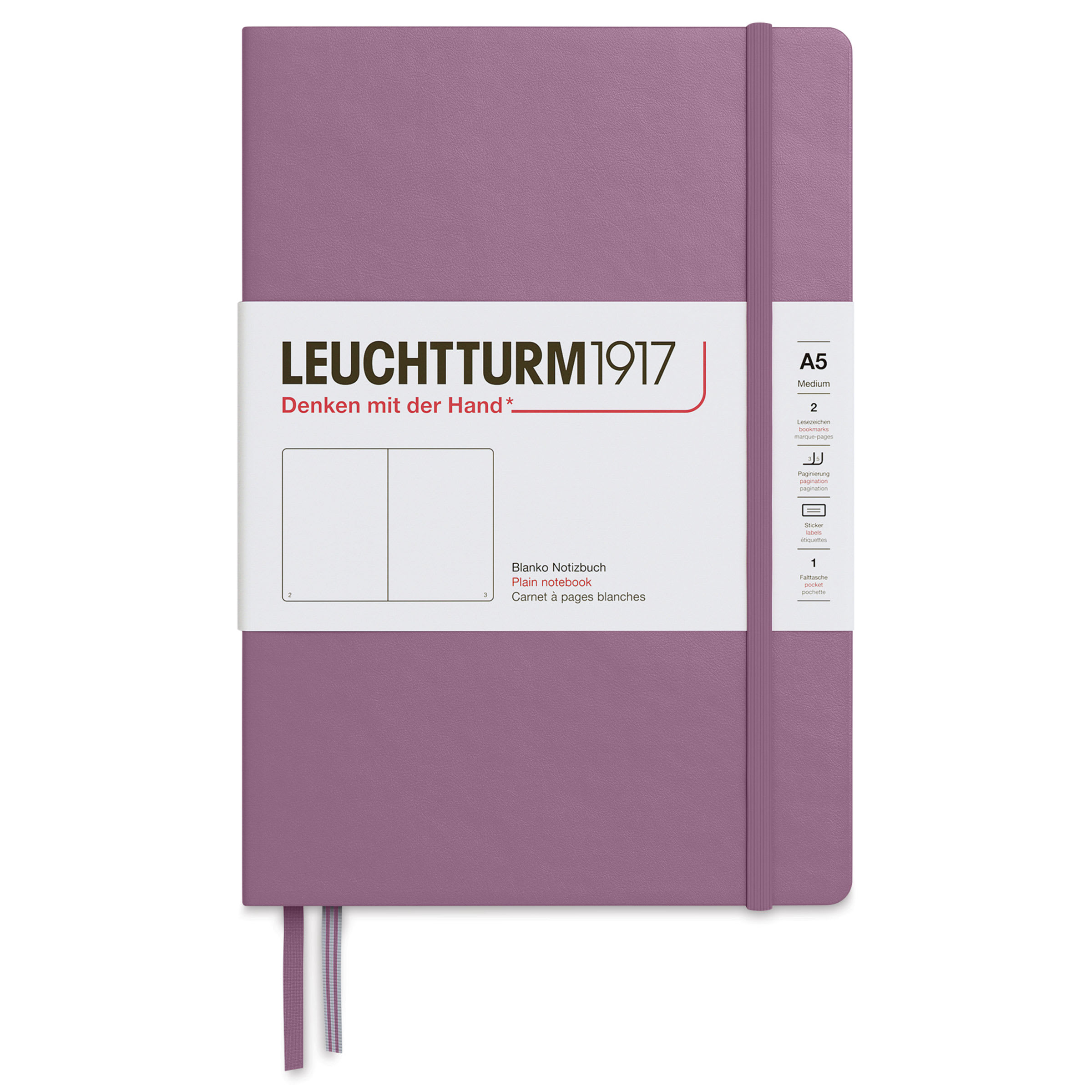 Leuchtturm1917 Blank Hardcover Notebook - Dusty Rose, 5-3/4" x 8-1/4"