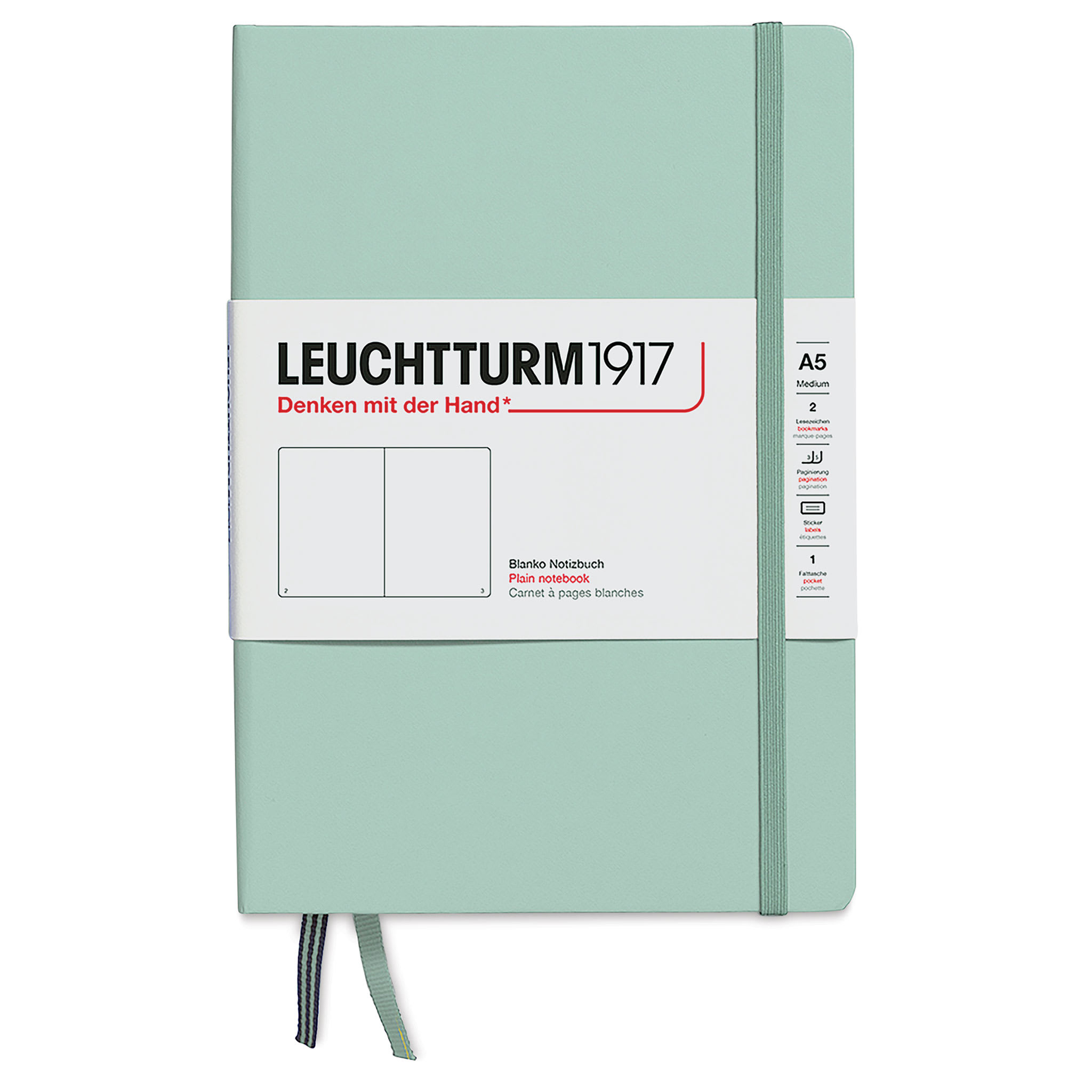 Leuchtturm1917 Blank Hardcover Notebook - Mint Green, 5-3/4" x 8-1/4"