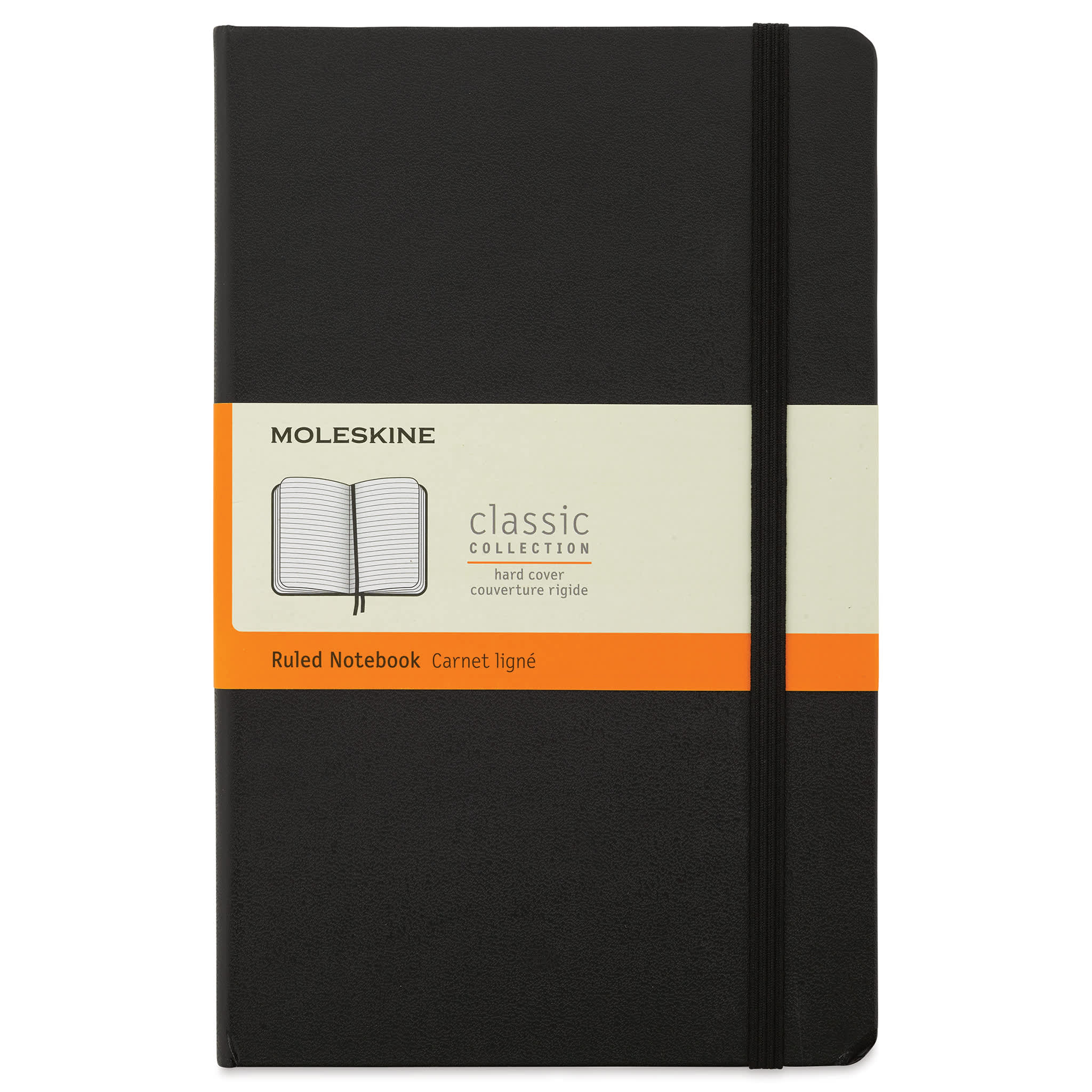 Moleskine Classic Expanded Hardcover Notebook - Ruled, Black, Large, 8-1/4" x 5"