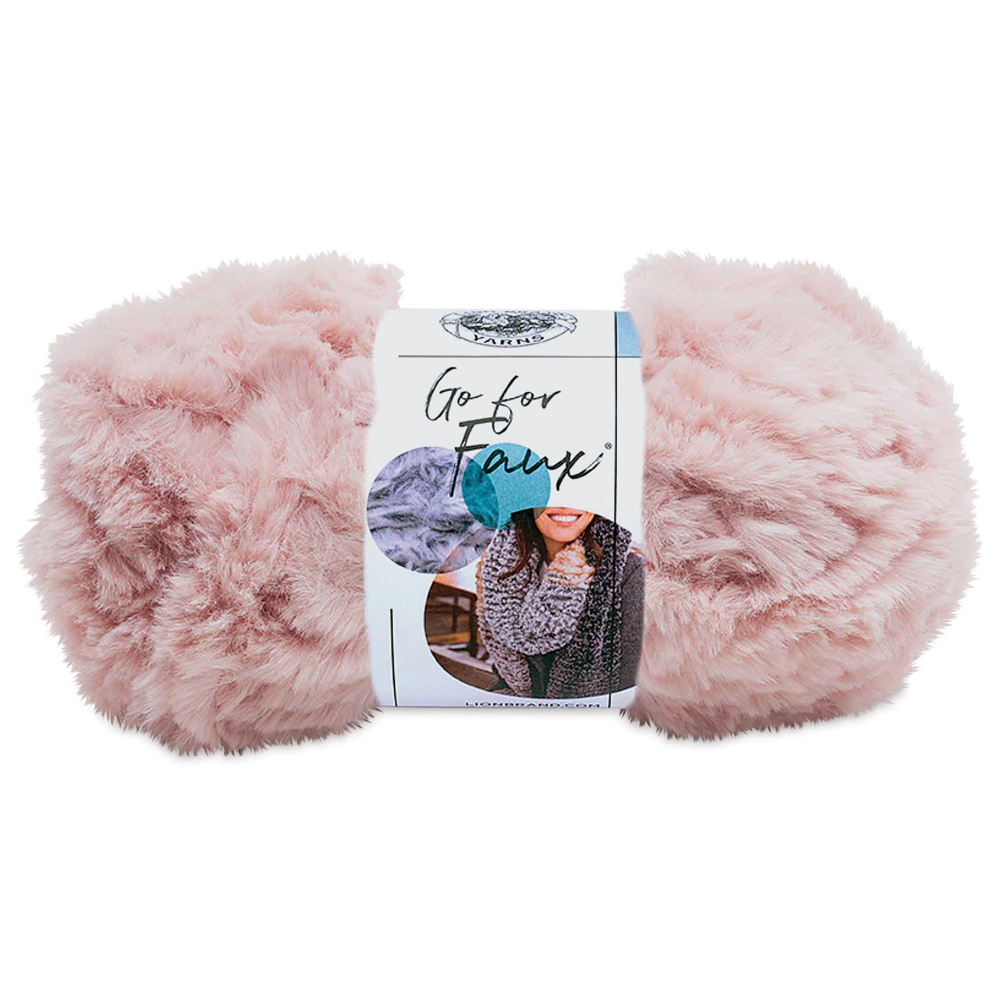 Lion Brand Go For Faux Yarn  Pink Poodle 65 yds