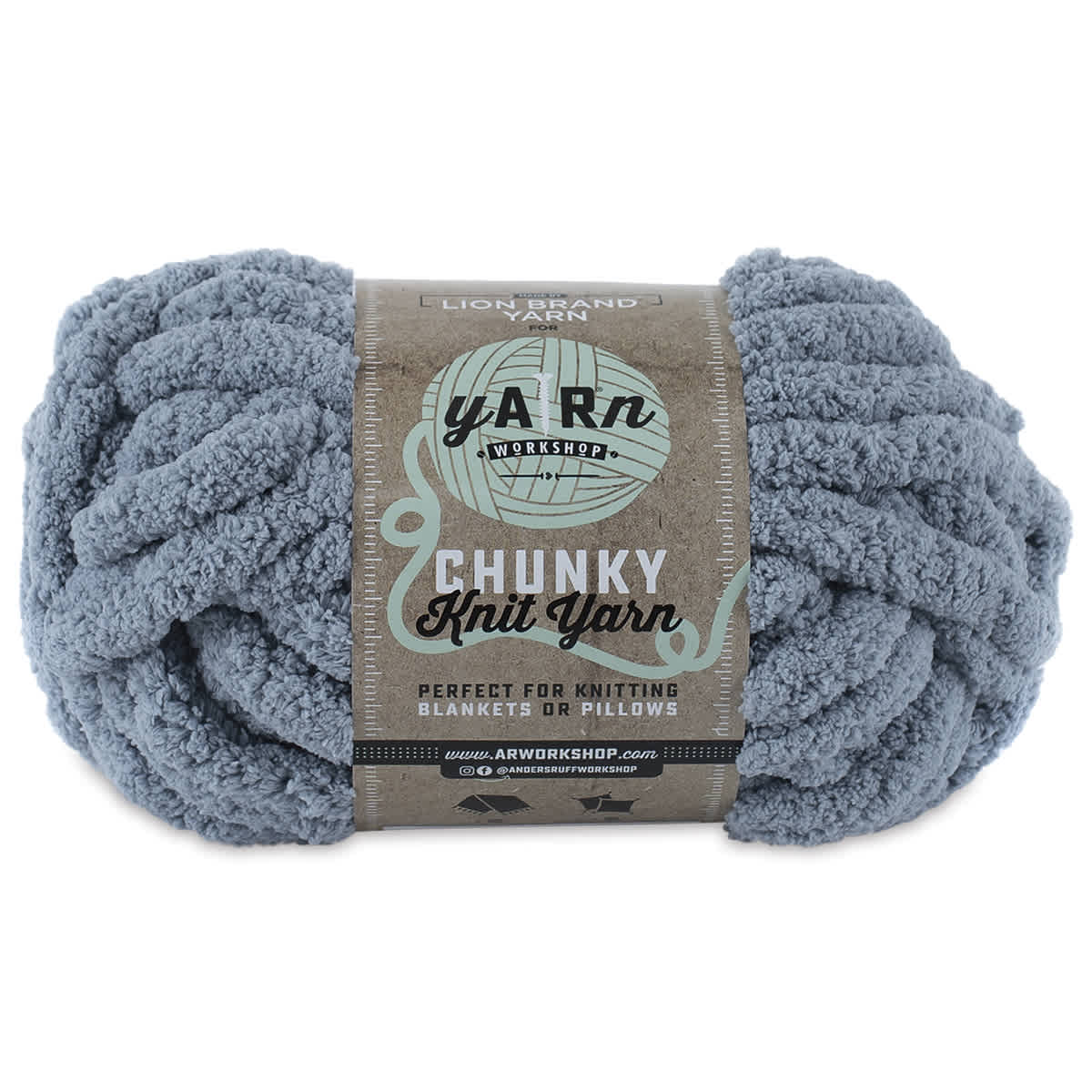 Lion Brand AR Workshop Chunky Knit Yarn  Fog 28 yds