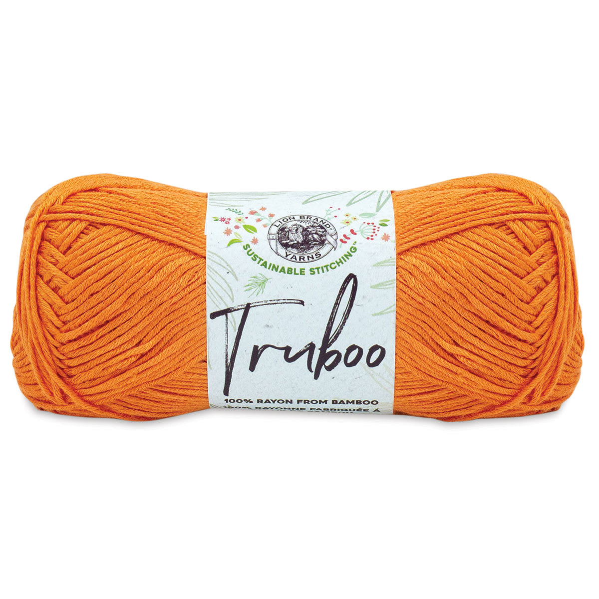 Lion Brand Truboo Yarn  Tangerine 241 yards
