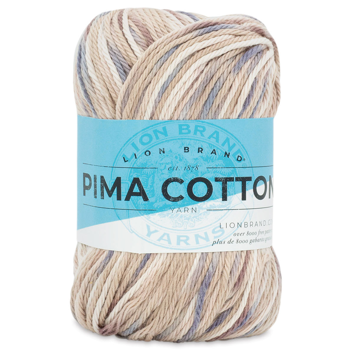 Lion Brand Pima Cotton Yarn - Pink Mist, 157 yards