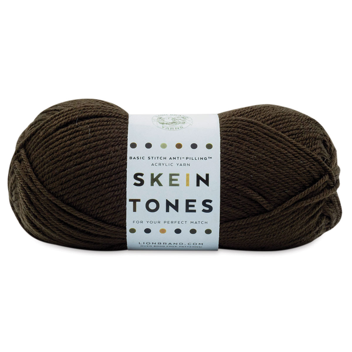Lion Brand Basic Stitch Anti-Pilling Skein Tones Yarn - Ebony, 186 yards