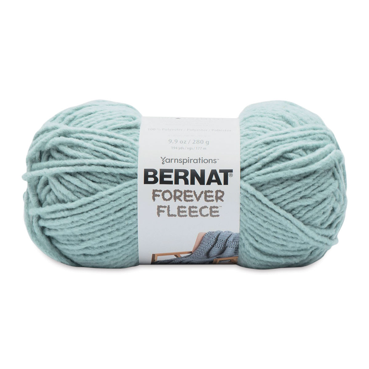Bernat Forever Fleece Crochet Yarn in Dark Eucalyptus (280g/9.9oz) by Yarnspirations