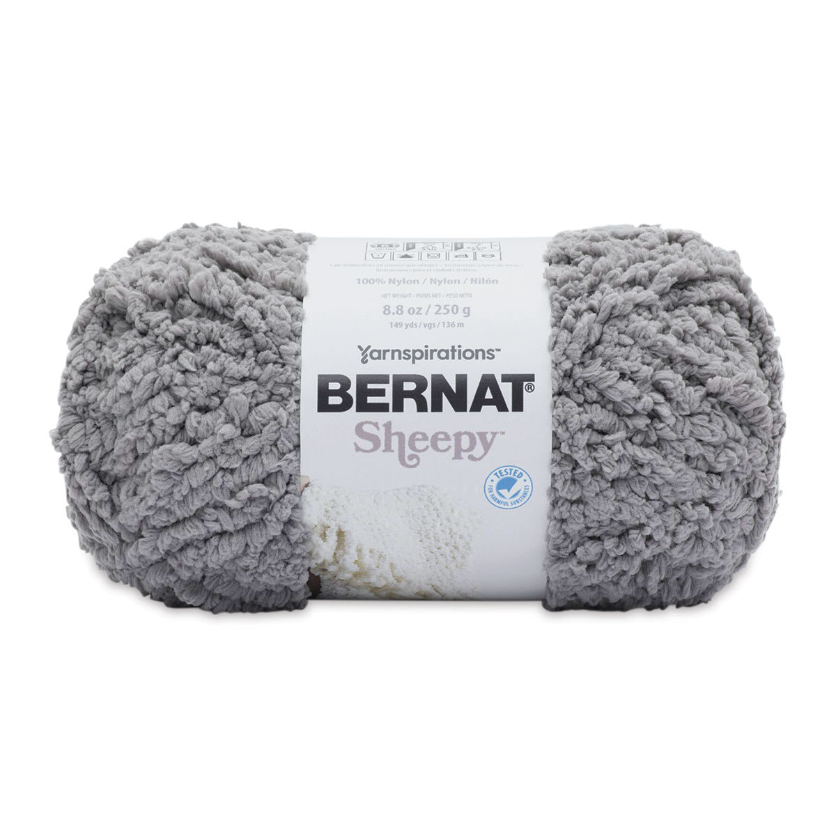 Bernat Sheepy Crochet Yarn in Vapor Gray (250g/8.8oz) by Yarnspirations
