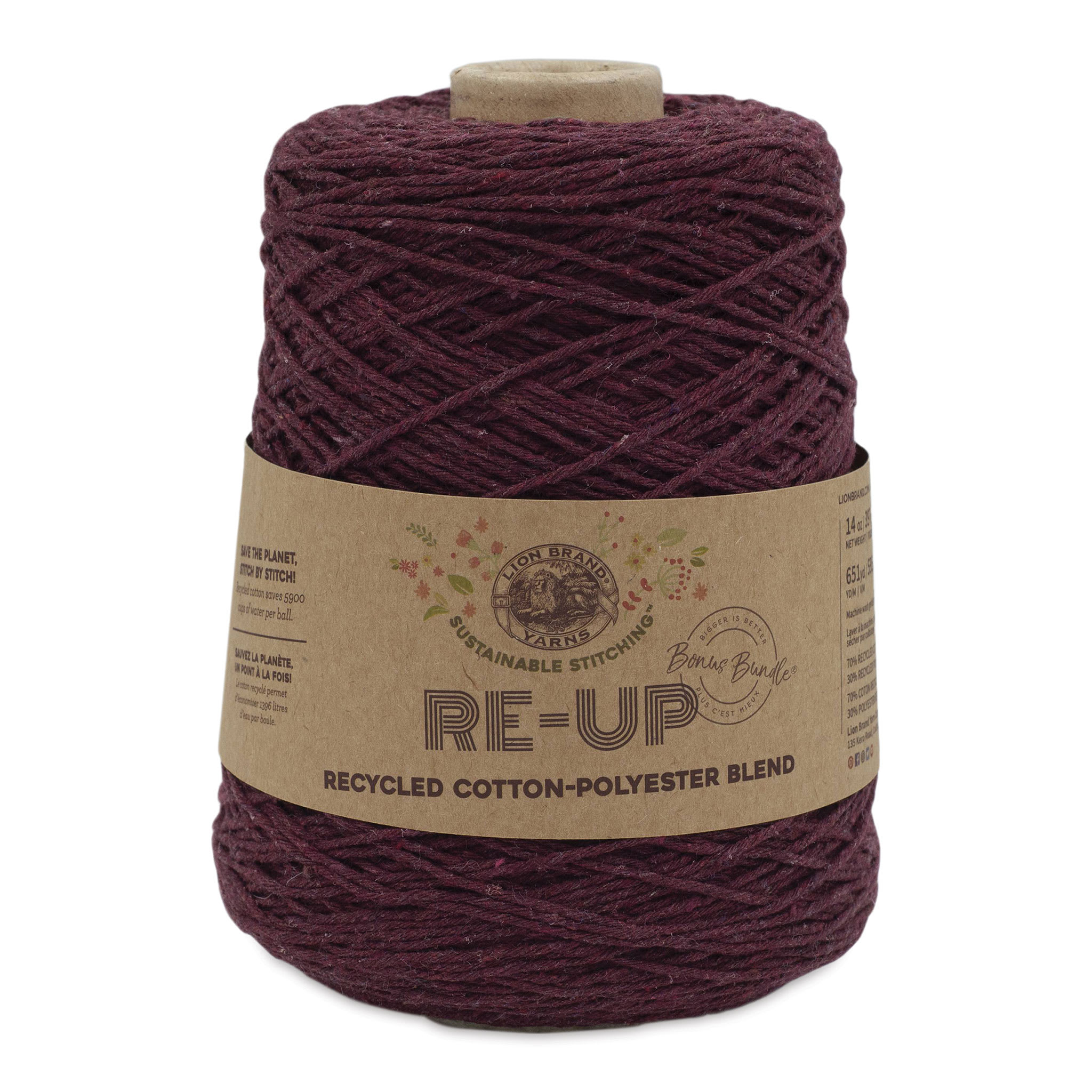 Lion Brand ReUp Bonus Bundle Yarn  Pomegranate 651 yds