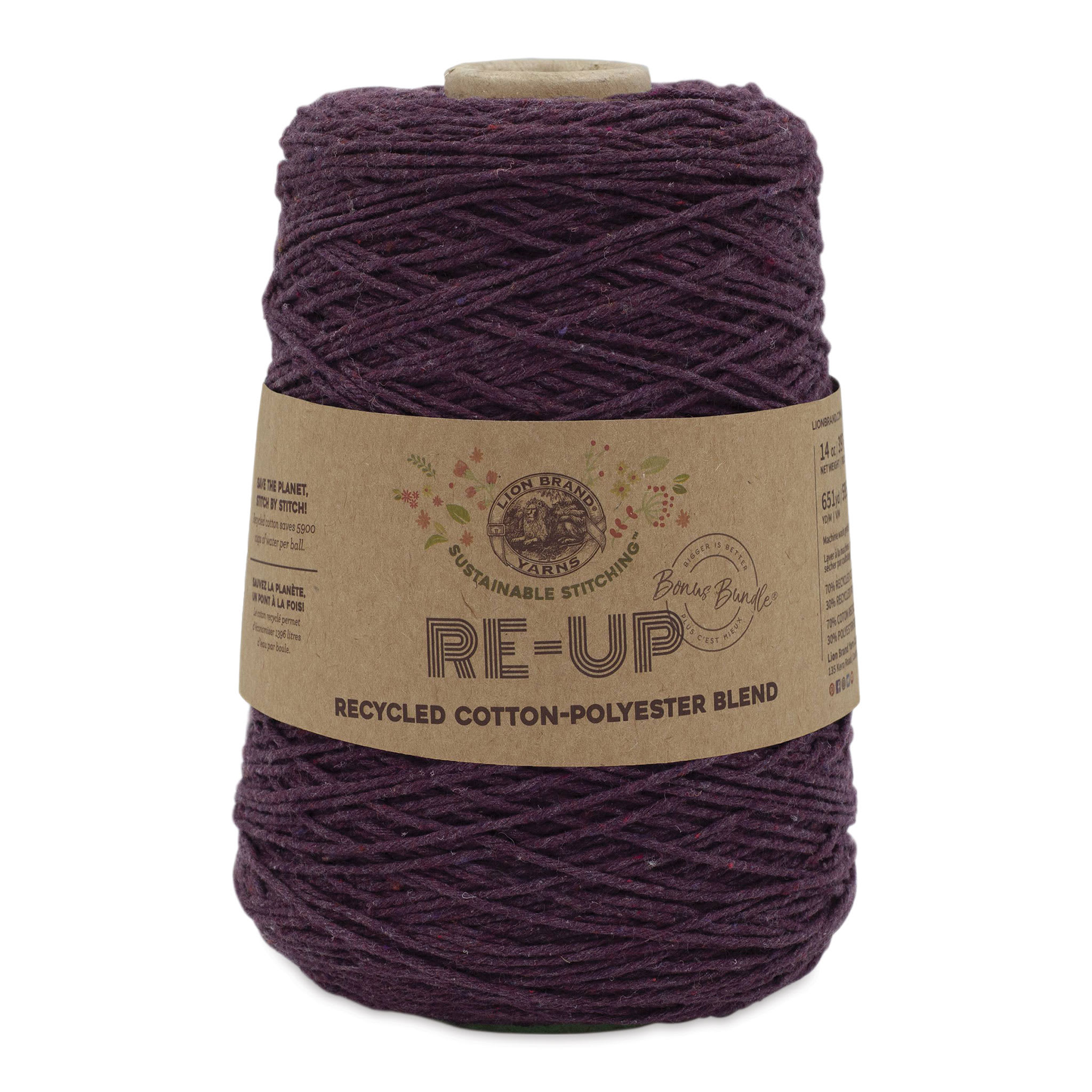 Lion Brand ReUp Bonus Bundle Yarn  Fig Tree 651 yds