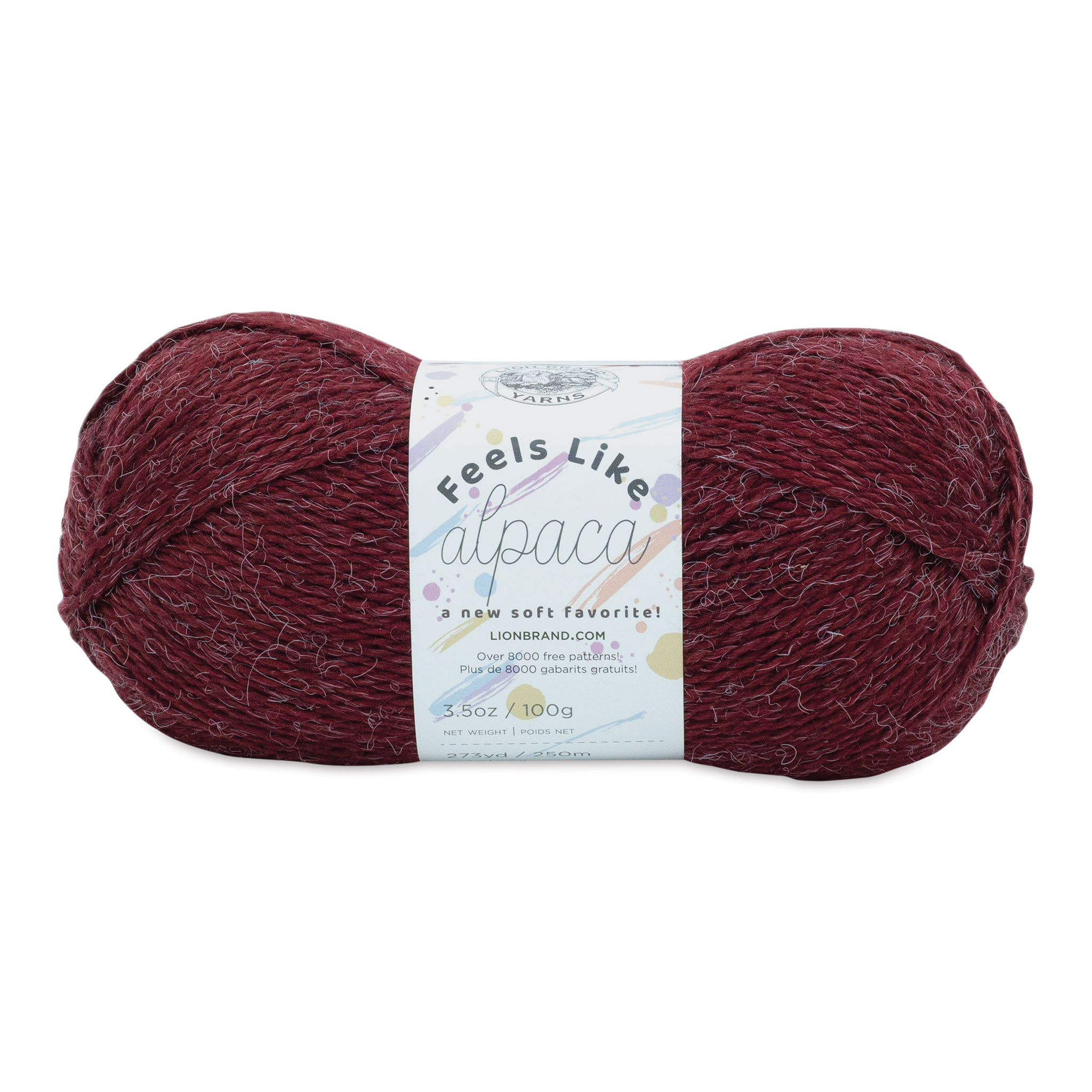 Lion Brand Feels Like Alpaca Yarn  Burgundy 273 yds