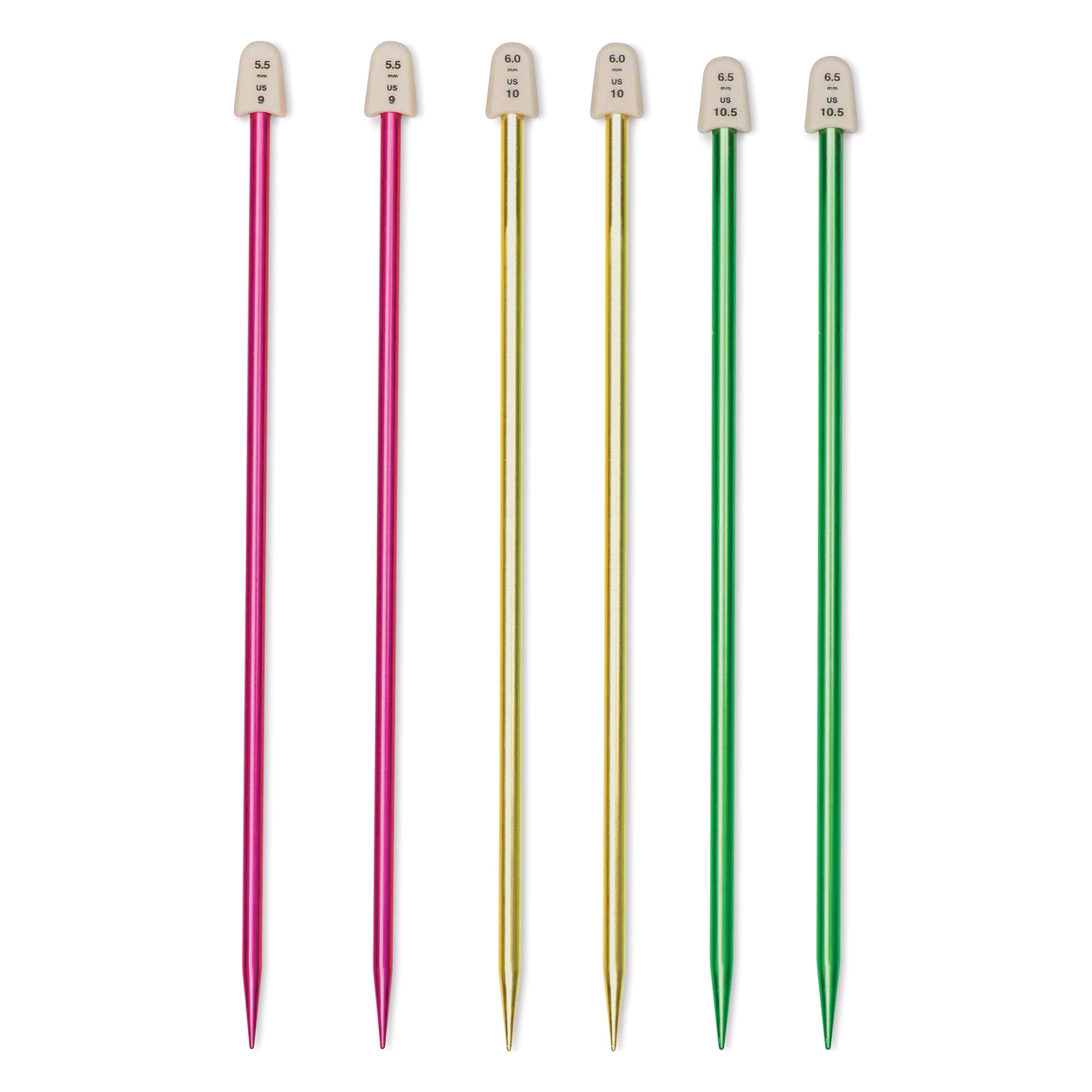 Susan Bates Silvalume 10" Single Point Knitting Needles, Set of 3 (U.S. 9/10/10½) by Yarnspirations