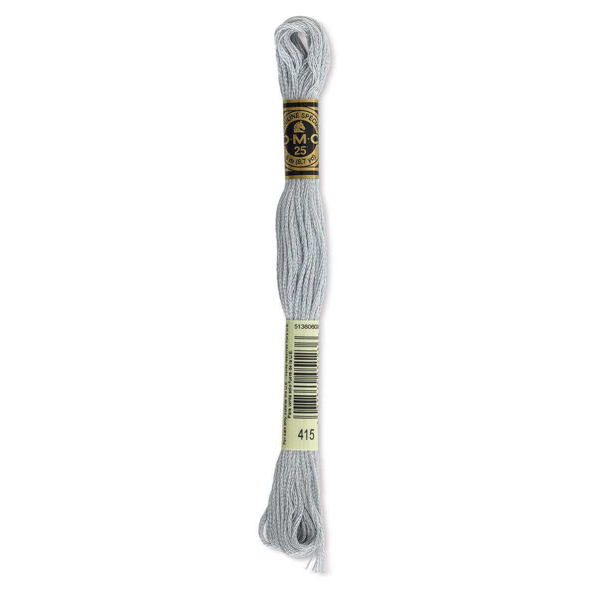 DMC® 117 6 Strand Cotton Embroidery Floss, Light in 415 Pear Greenl Gray | 8 m