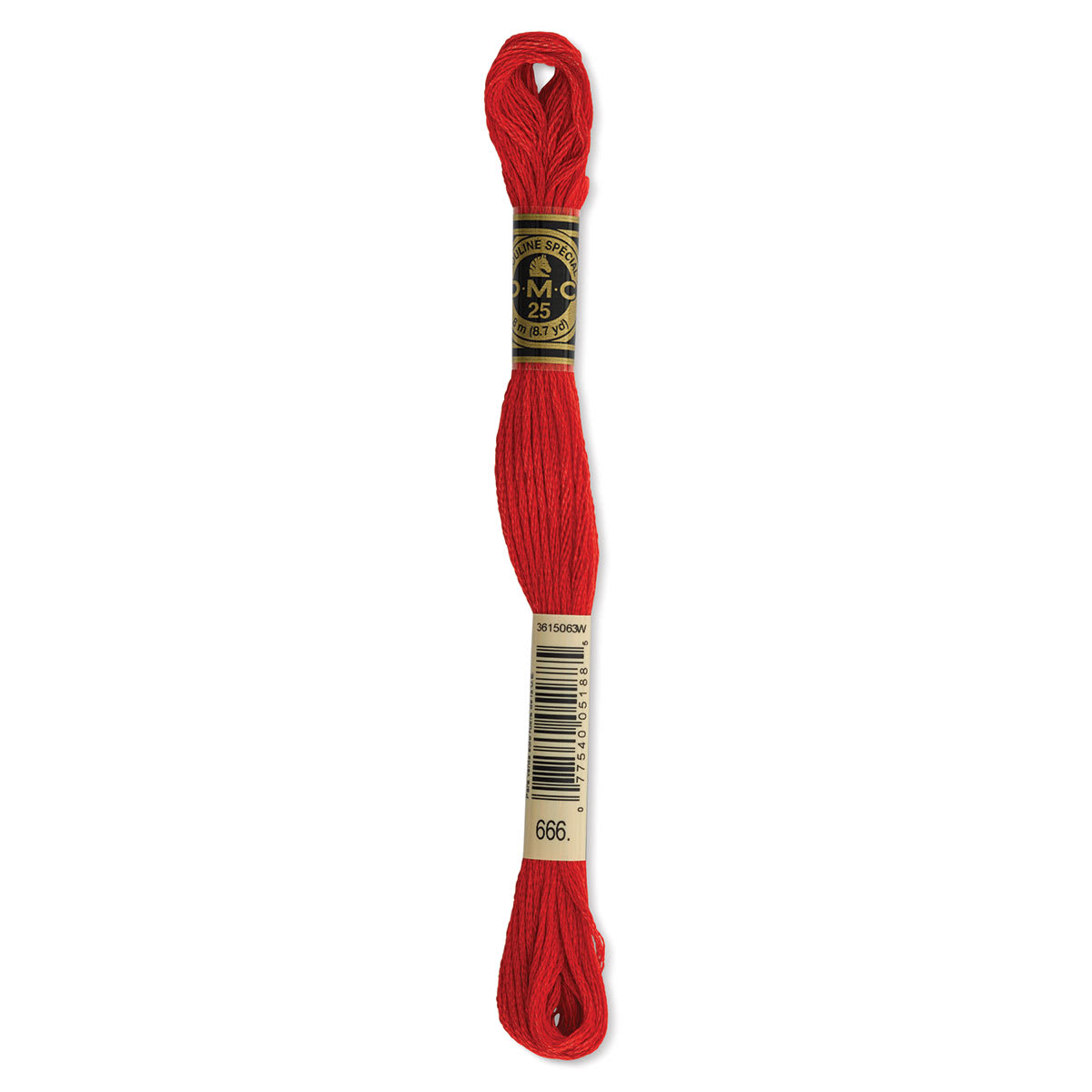 DMC® 117 6 Strand Cotton Embroidery Floss, Red in 666 Bright Red | 8 m