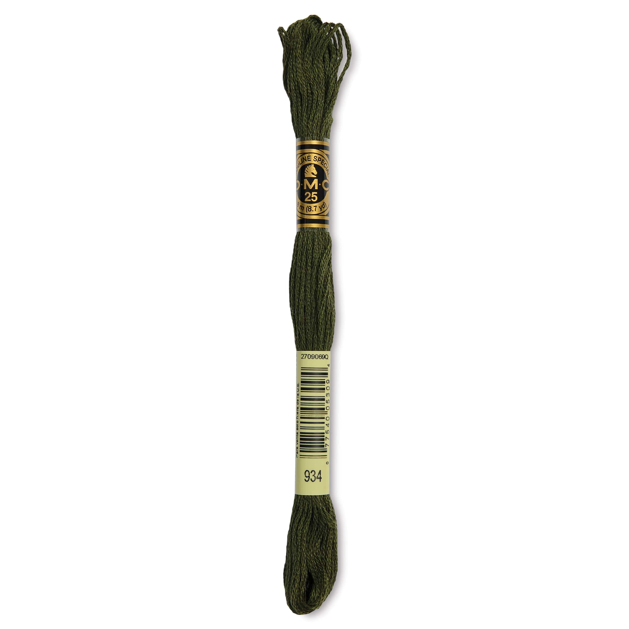 DMC® 6 Strand Embroidery Floss, Green in 934 Black Avocado Green | 8 m