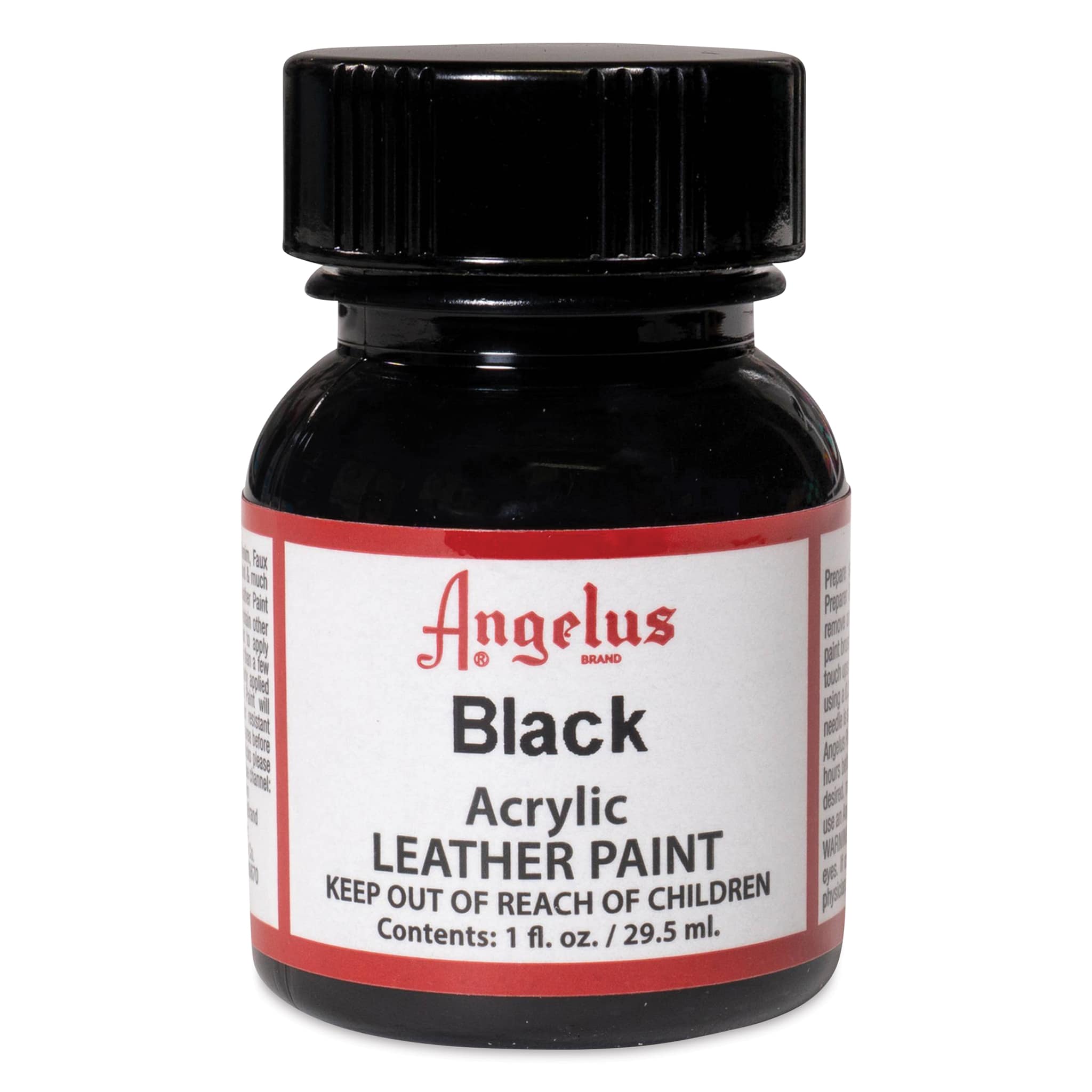 Angelus Acrylic Leather Paint - Black, 1 oz