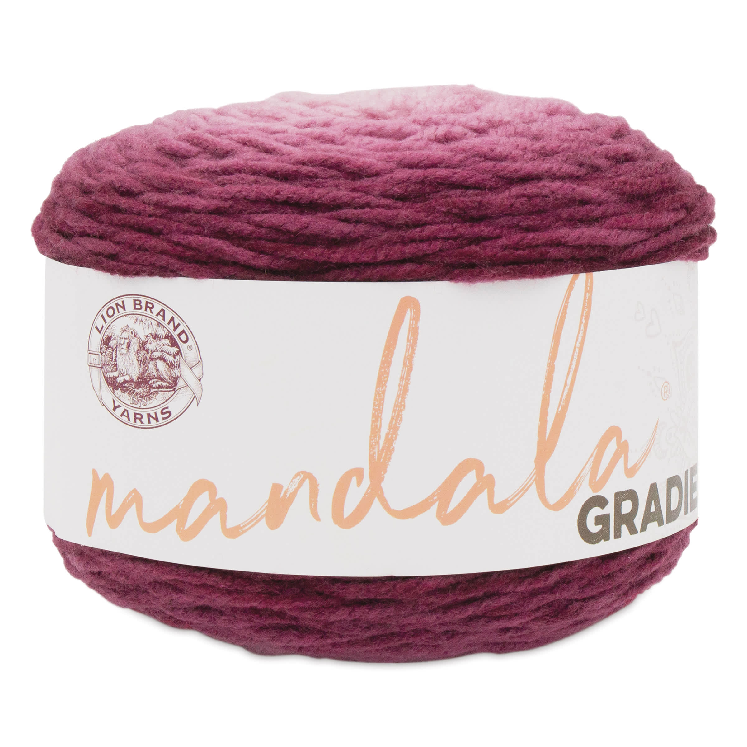 Lion Brand Mandala Gradient Yarn - Burgundy, 295 yds
