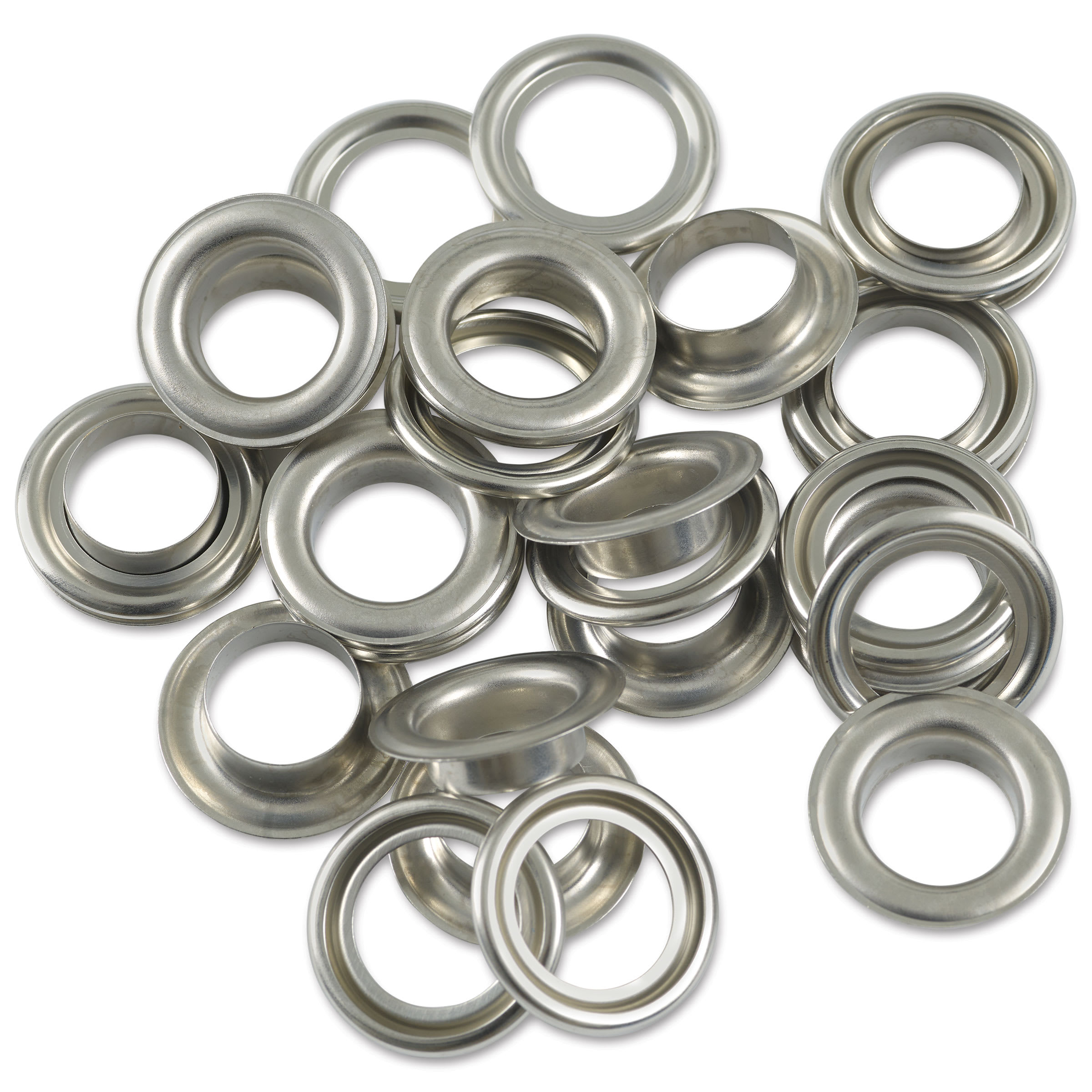 Prym Vario Creative Eyelets with Washers - Pkg of 15, Silver, 14 mm Dia.