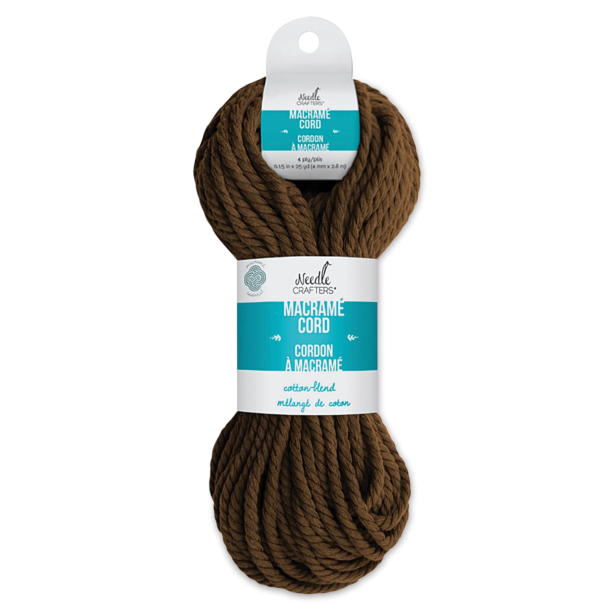 Needle Crafters Macramé Cord - Chocolate Brown, 4 mm x 25 yds