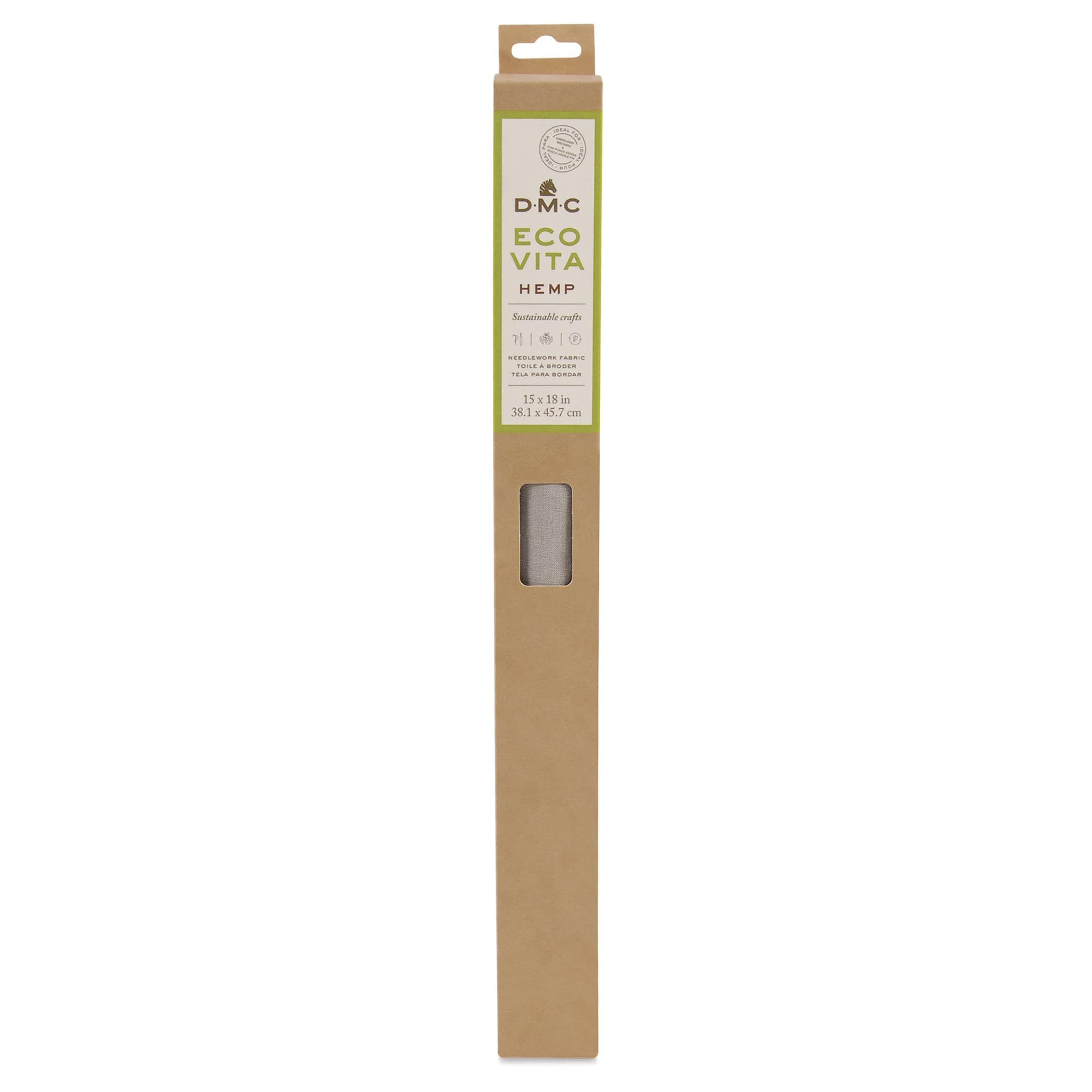 DMC Eco Vita Hemp Embroidery and Punch Needle Fabric - Flax, 15" x 18"