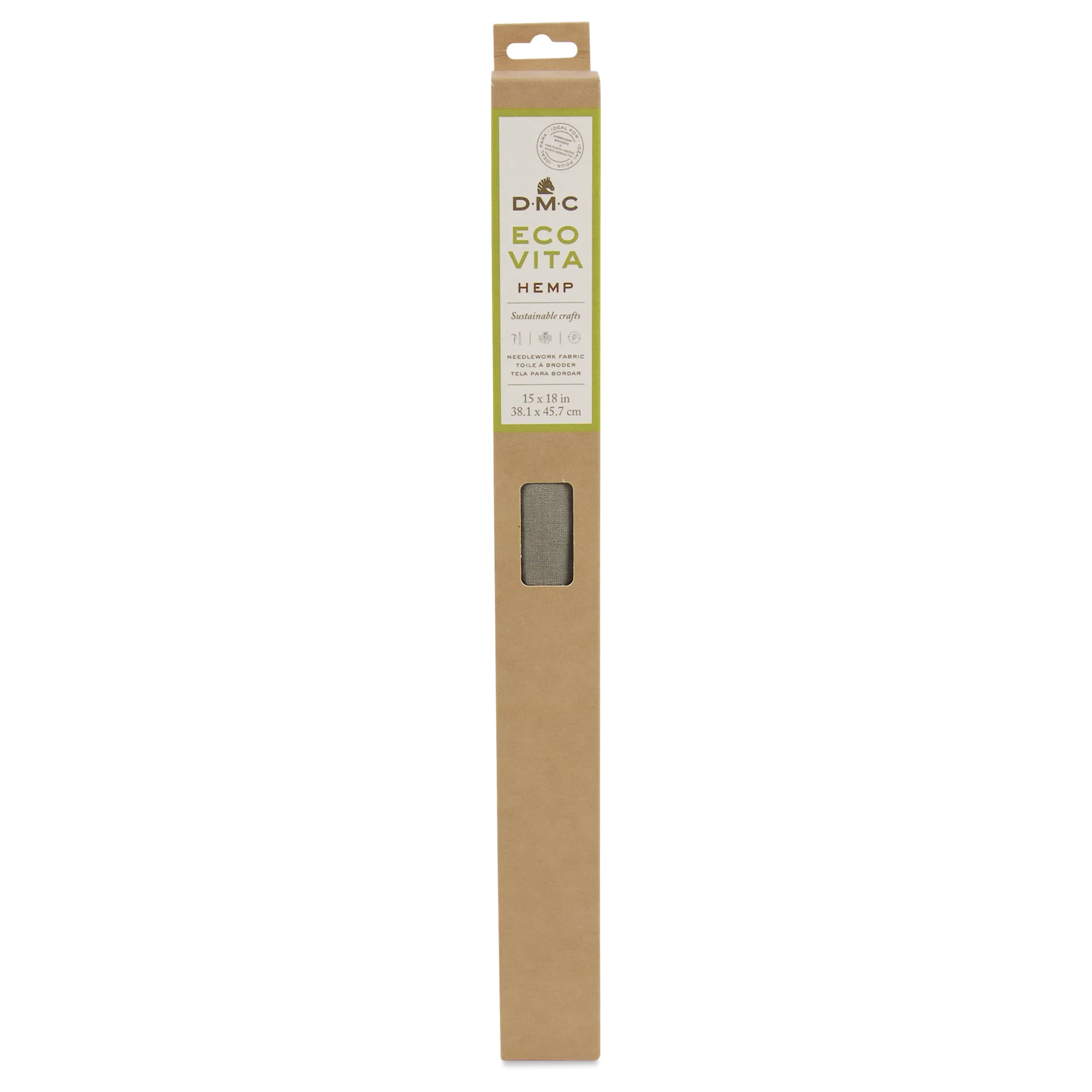 DMC Eco Vita Hemp Embroidery and Punch Needle Fabric - Khaki, 15" x 18"