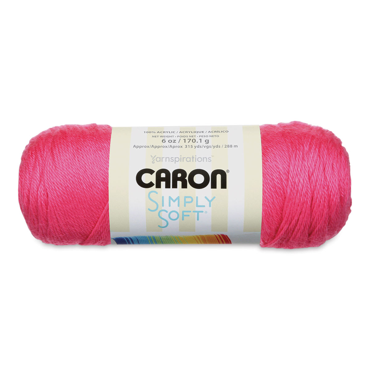 Caron Simply Soft Brites Knitting Yarn in Watermelon (170g/6oz) by Yarnspirations