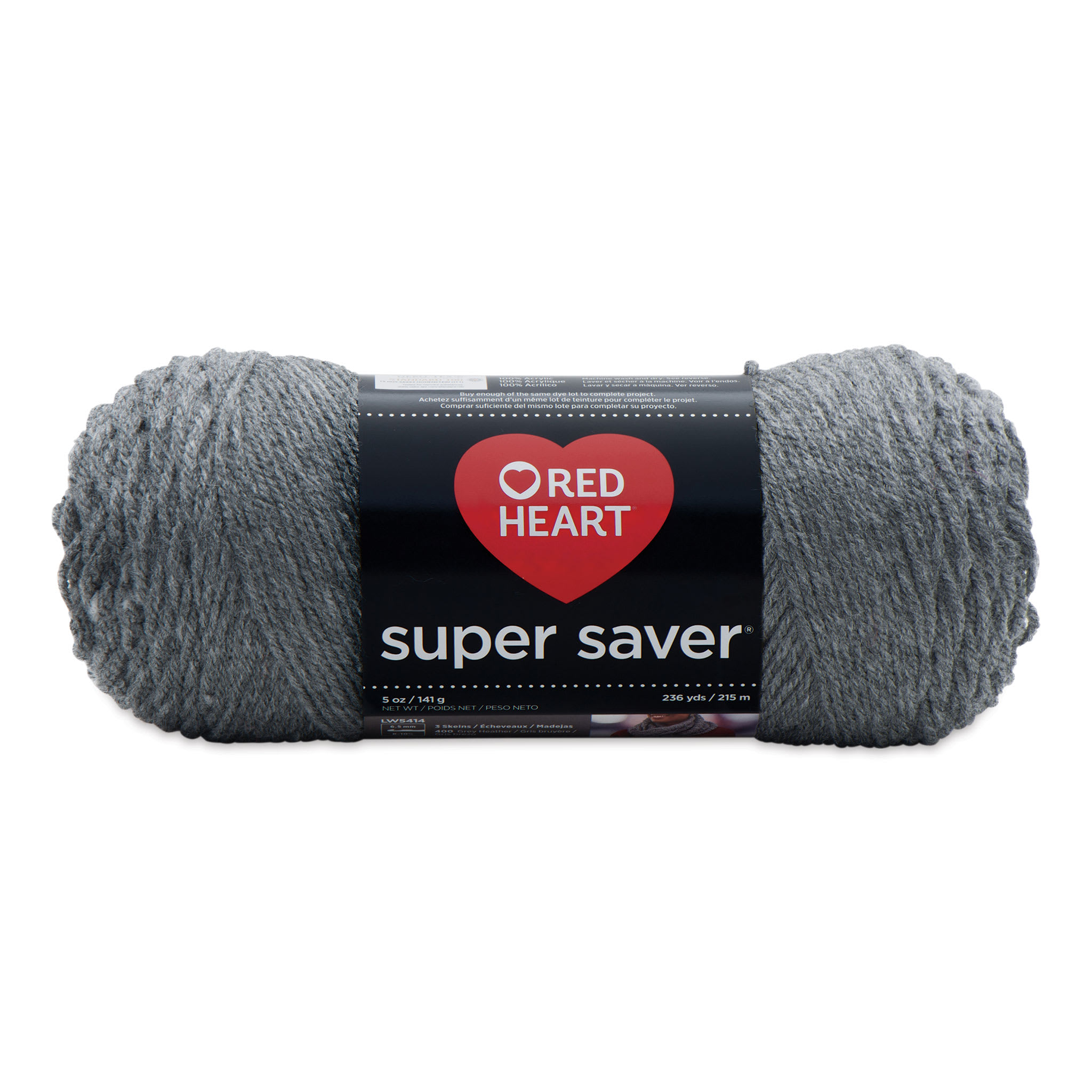 Red Heart Super Saver Crochet Yarn in Gray Heather by Yarnspirations