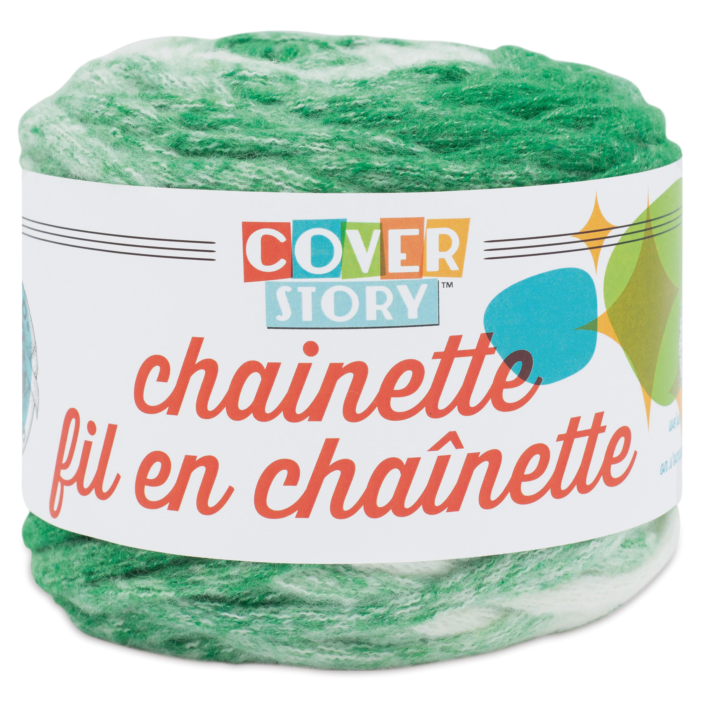 Lion Brand Cover Story Chainette Yarn  Kelly Green 68 yards
