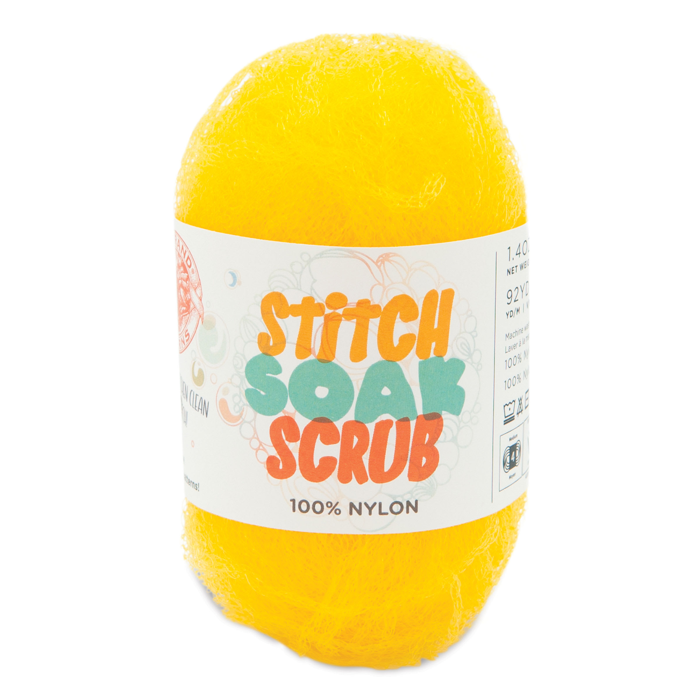 Lion Brand Stitch Soak Scrub Yarn  Cyber Yellow 92 yds