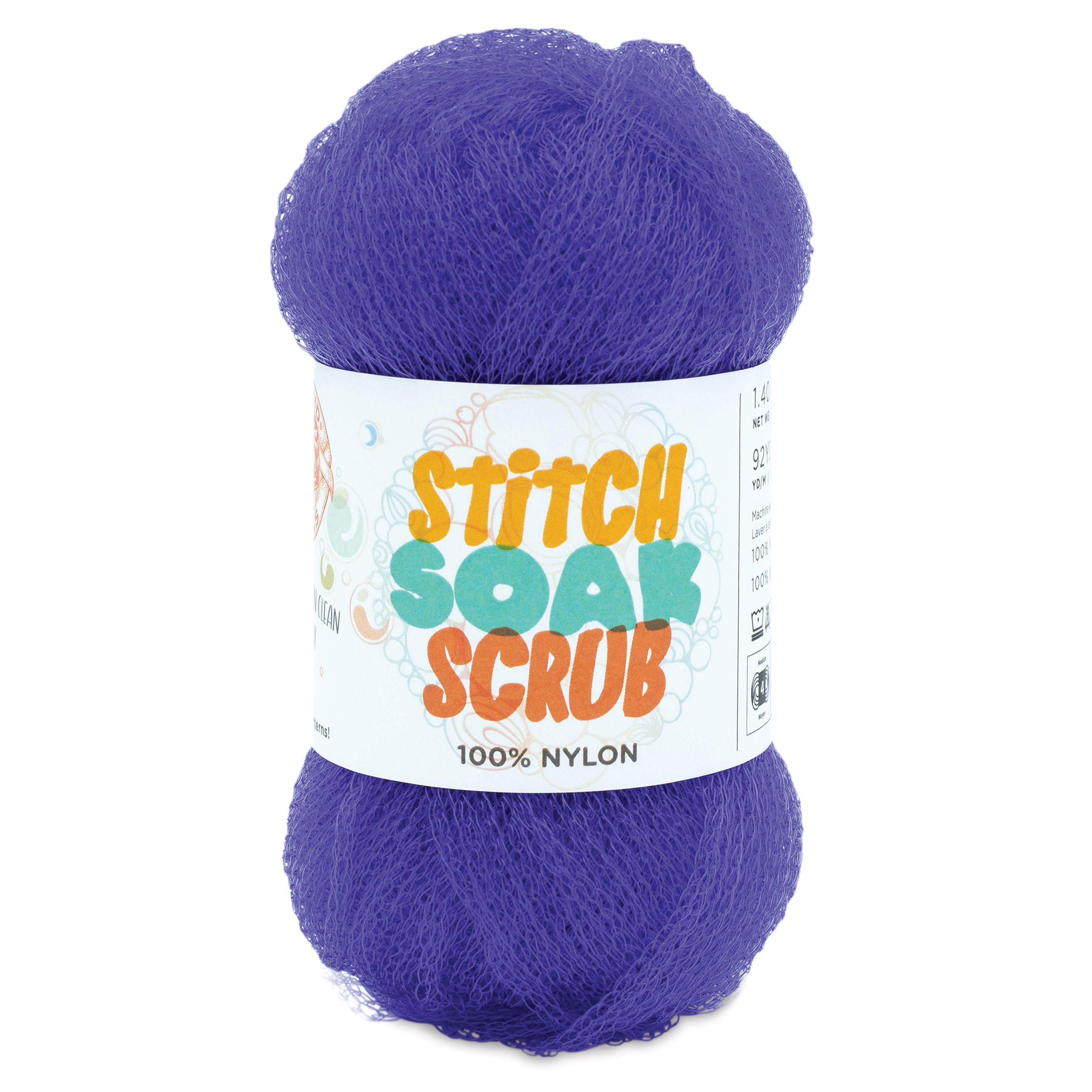 Lion Brand Stitch Soak Scrub Yarn  Sapphire 92 yds