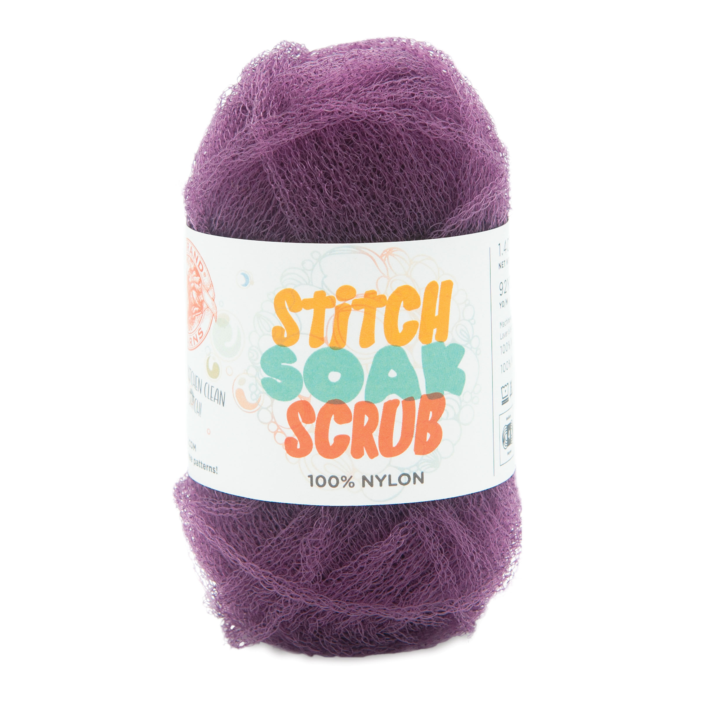 Lion Brand Stitch Soak Scrub Yarn  Plum 92 yds