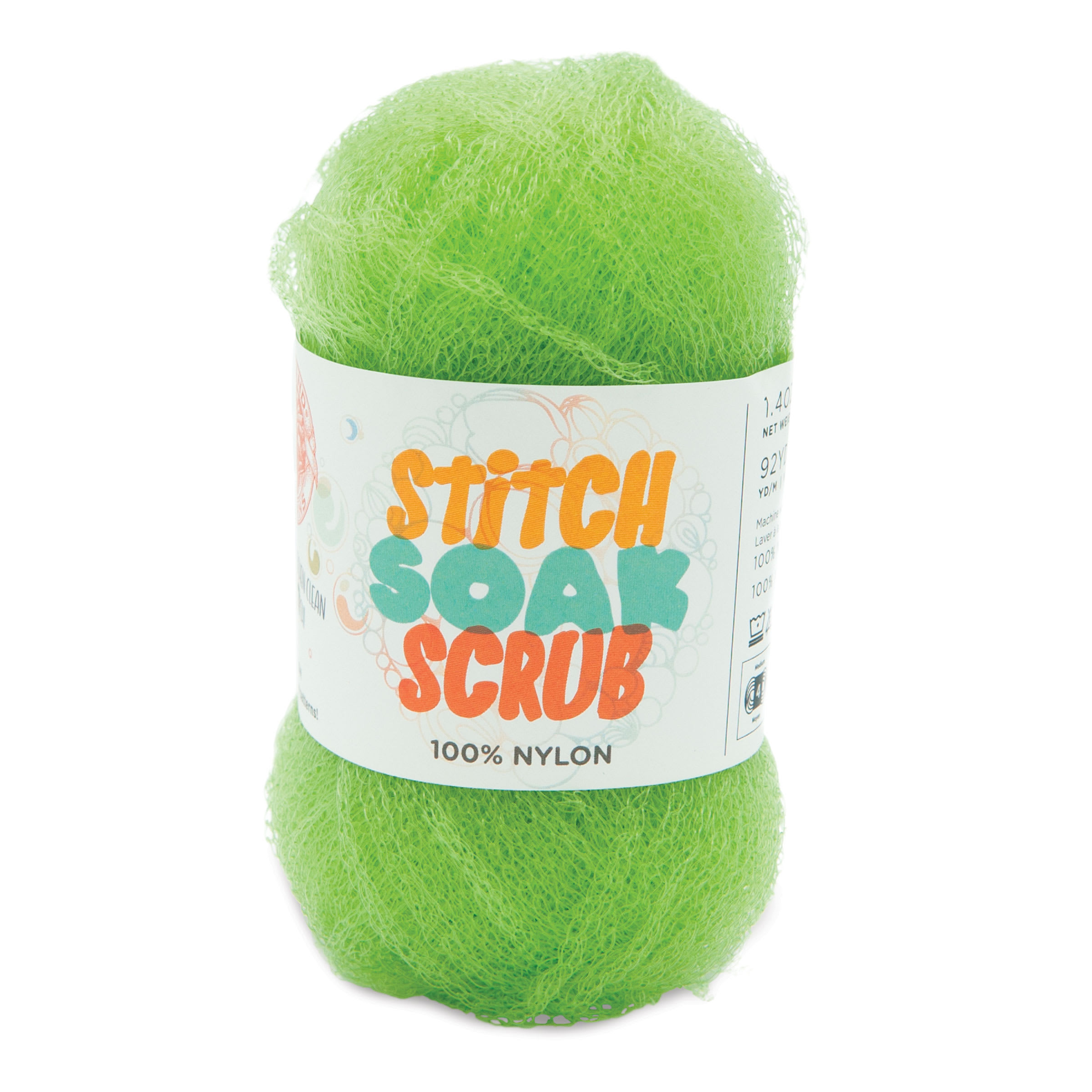 Lion Brand Stitch Soak Scrub Yarn  Chartreuse 92 yds