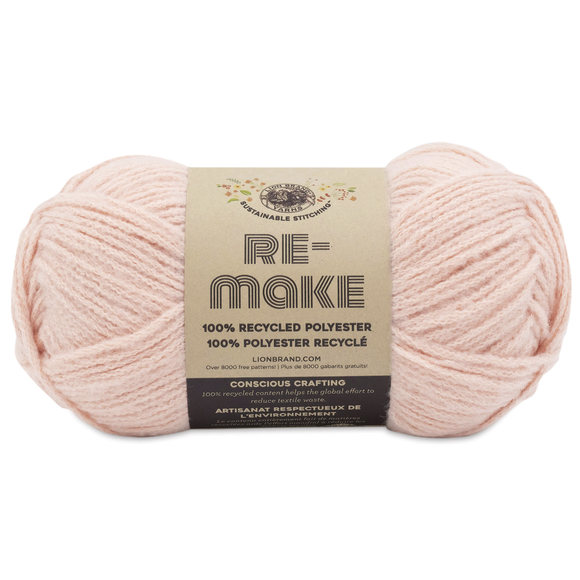 Lion Brand Yarn Re-Make Yarn - Pale Pink, 217 yds