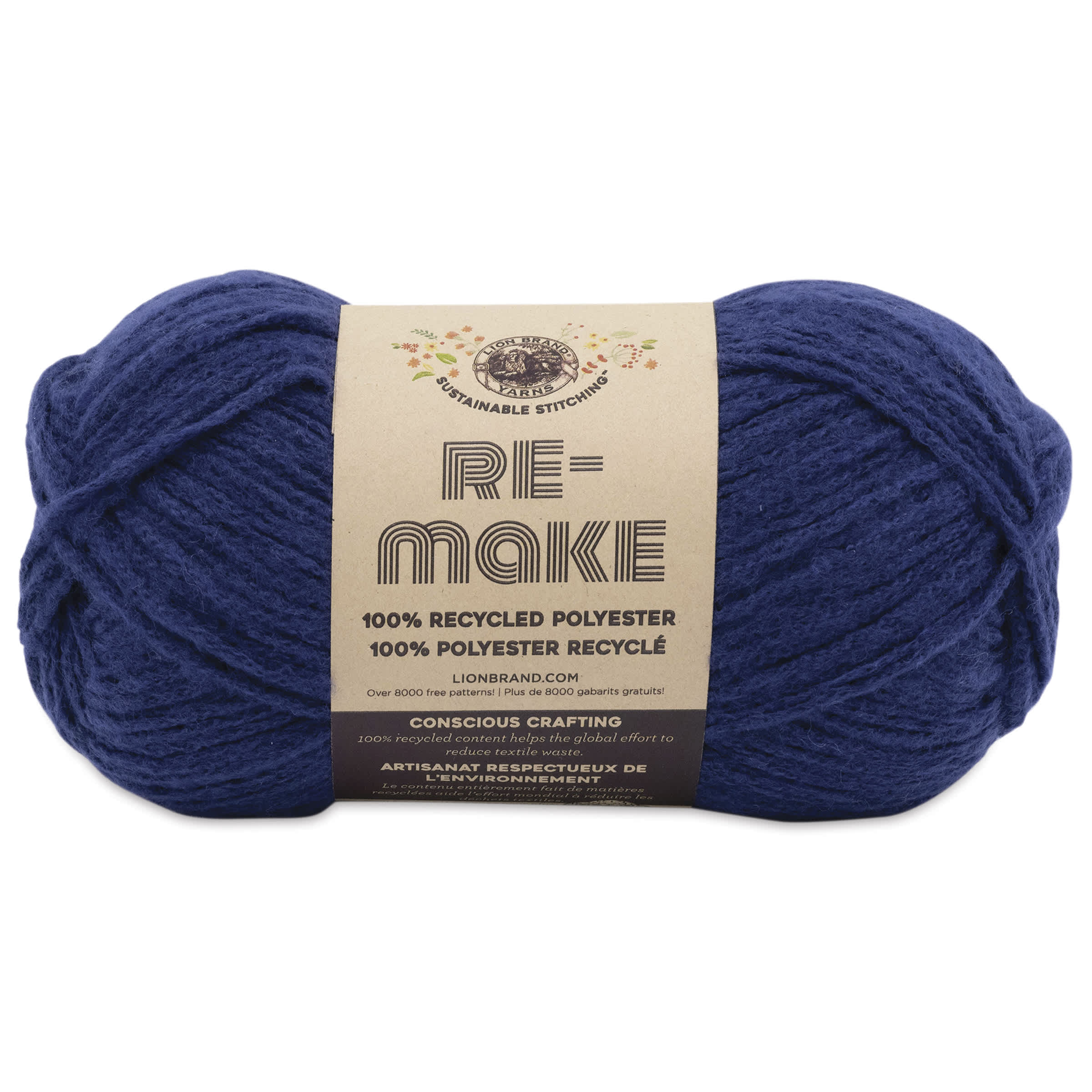 Lion Brand Yarn Re-Make Yarn - Classic Navy, 217 yds