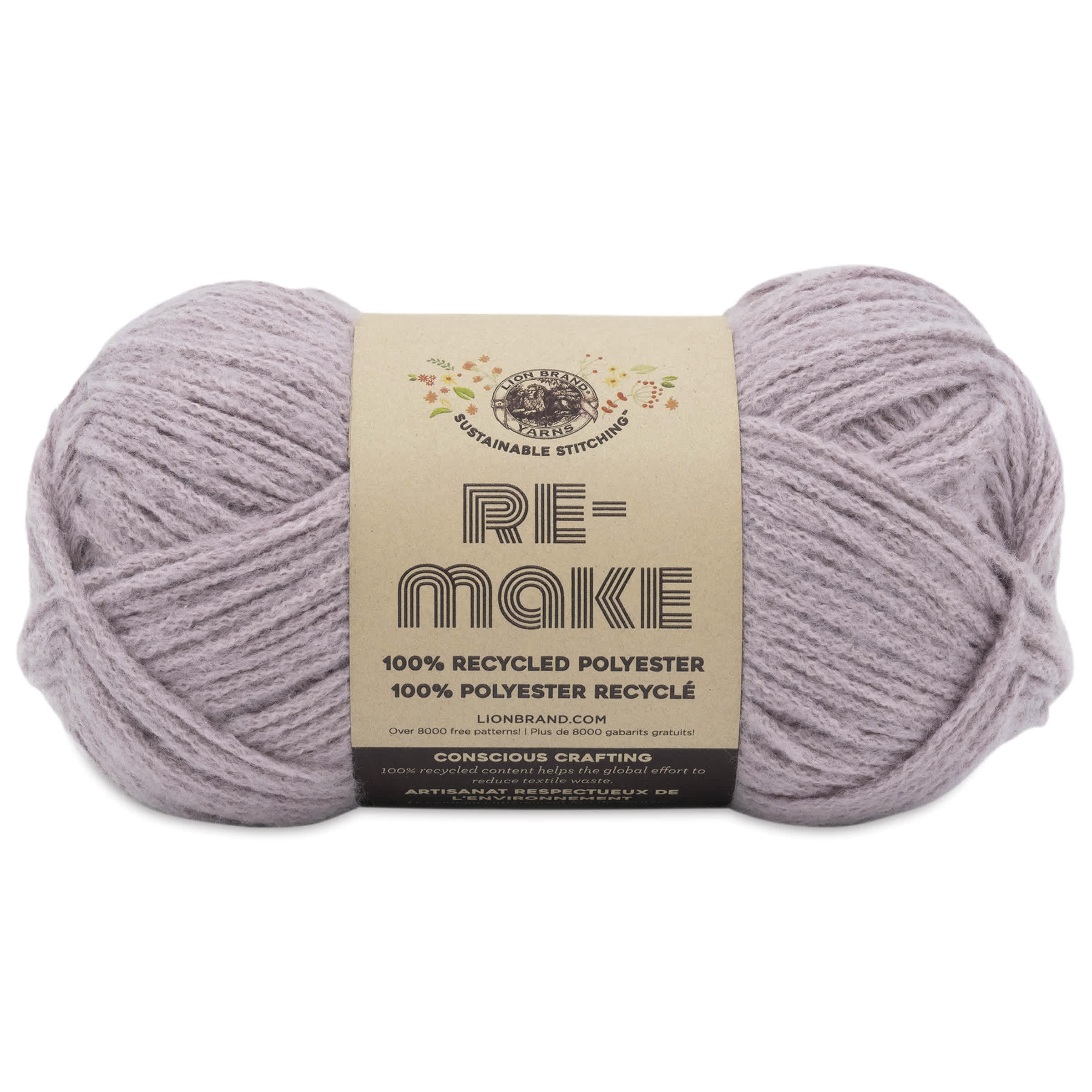 Lion Brand Yarn Re-Make Yarn - Dusty Lilac, 217 yds