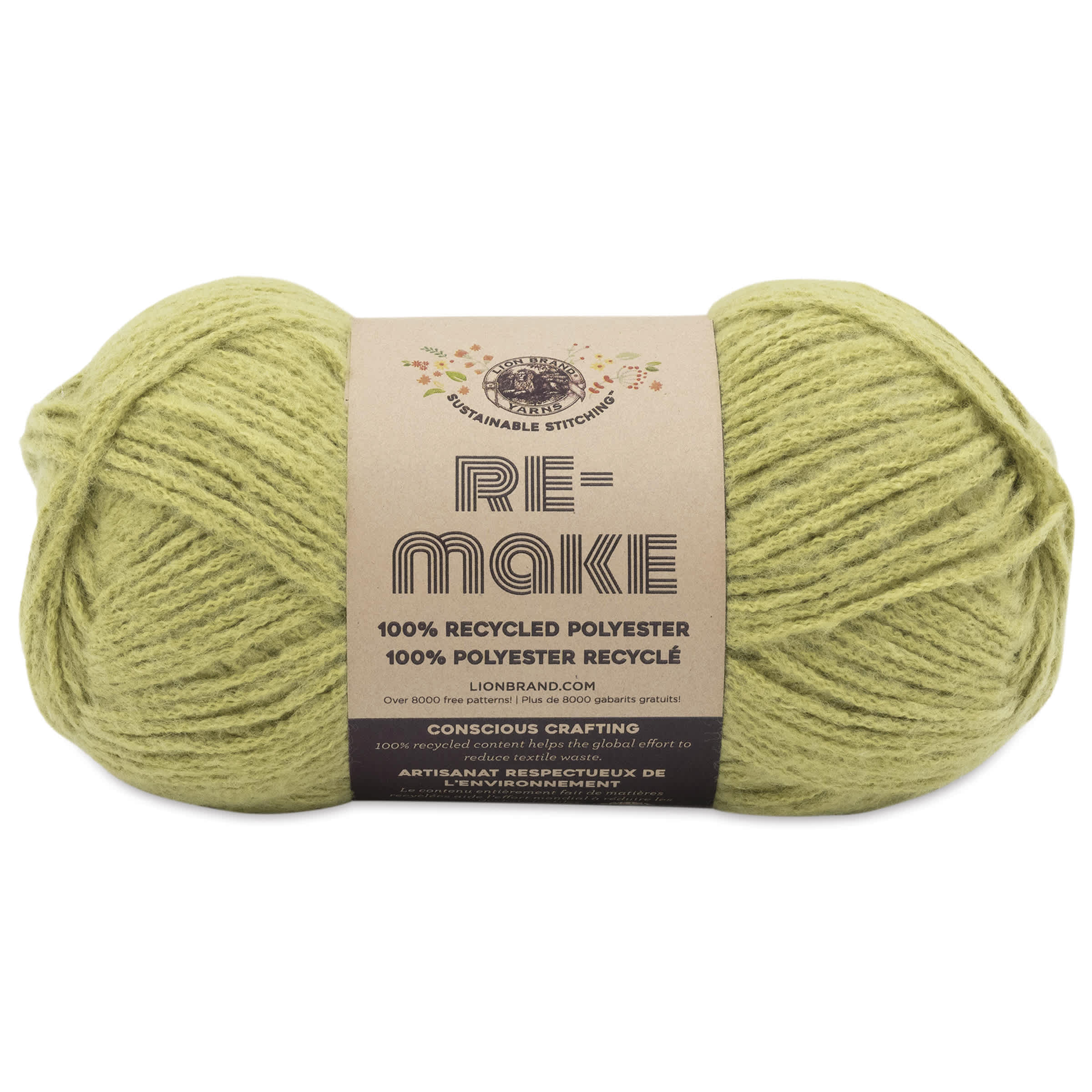 Lion Brand Yarn Re-Make Yarn - Split Pea, 217 yds