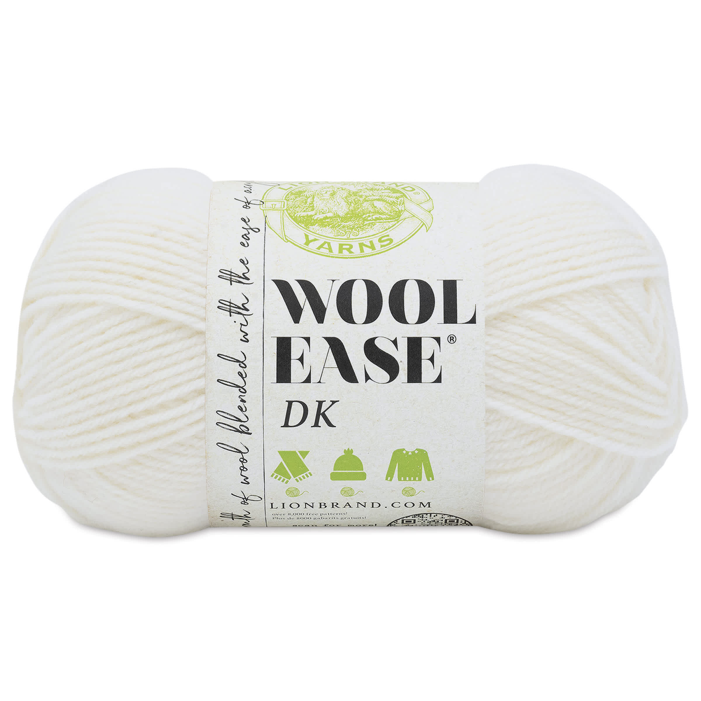 Lion Brand Yarn WoolEase DK Yarn  Cream 232 yds