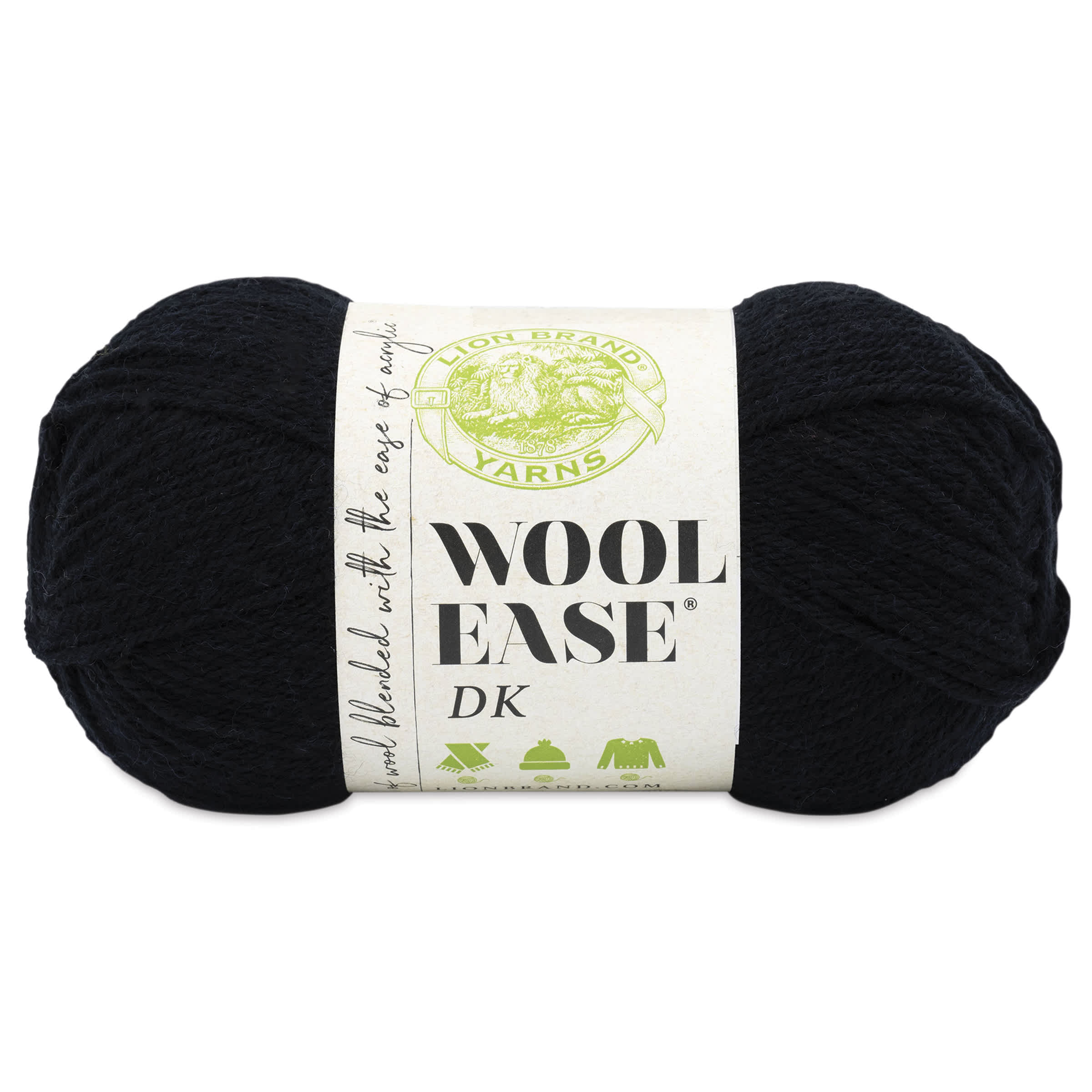 Lion Brand Yarn WoolEase DK Yarn  Black 232 yds