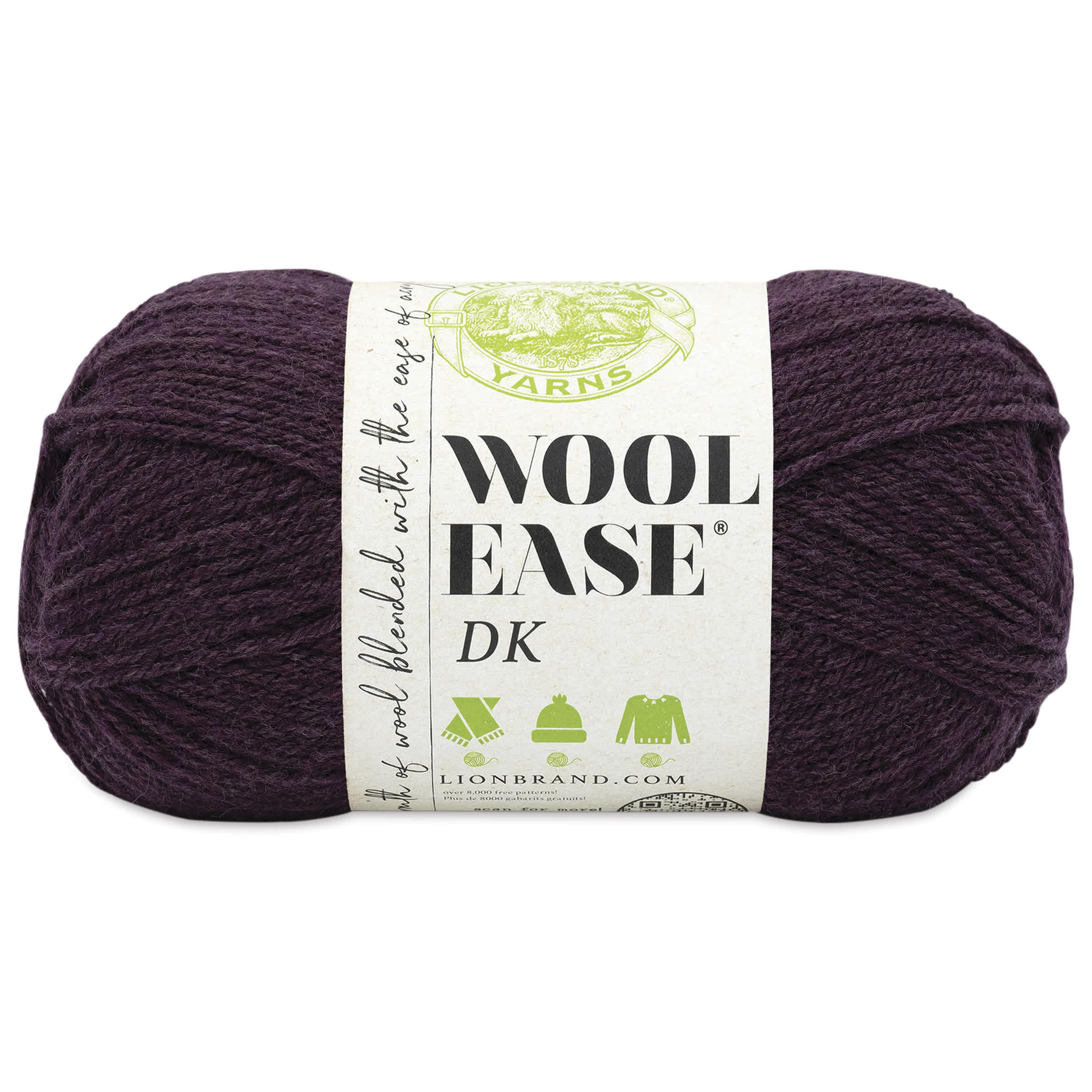 Lion Brand Yarn WoolEase DK Yarn  Eggplant 232 yds
