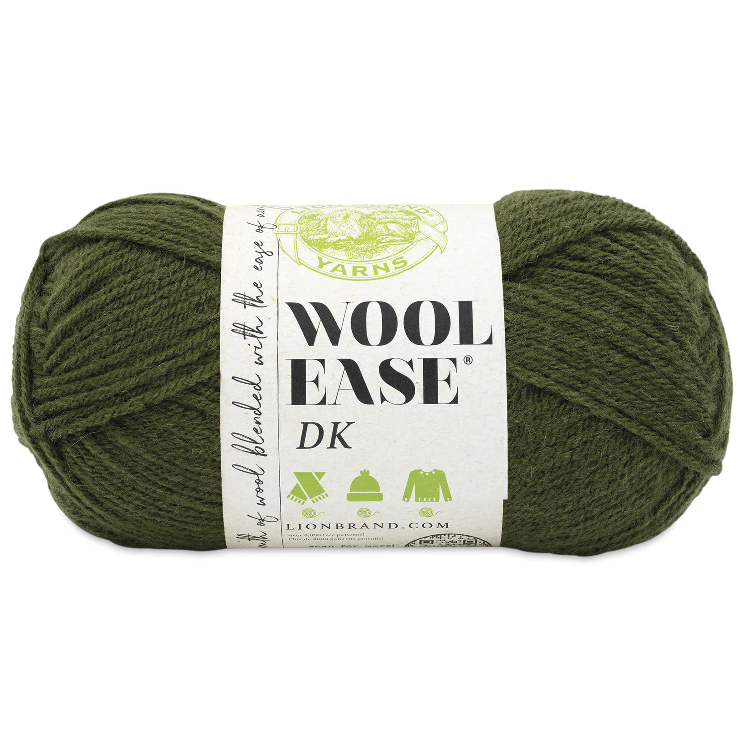 Lion Brand Yarn WoolEase DK Yarn  Olive 232 yds
